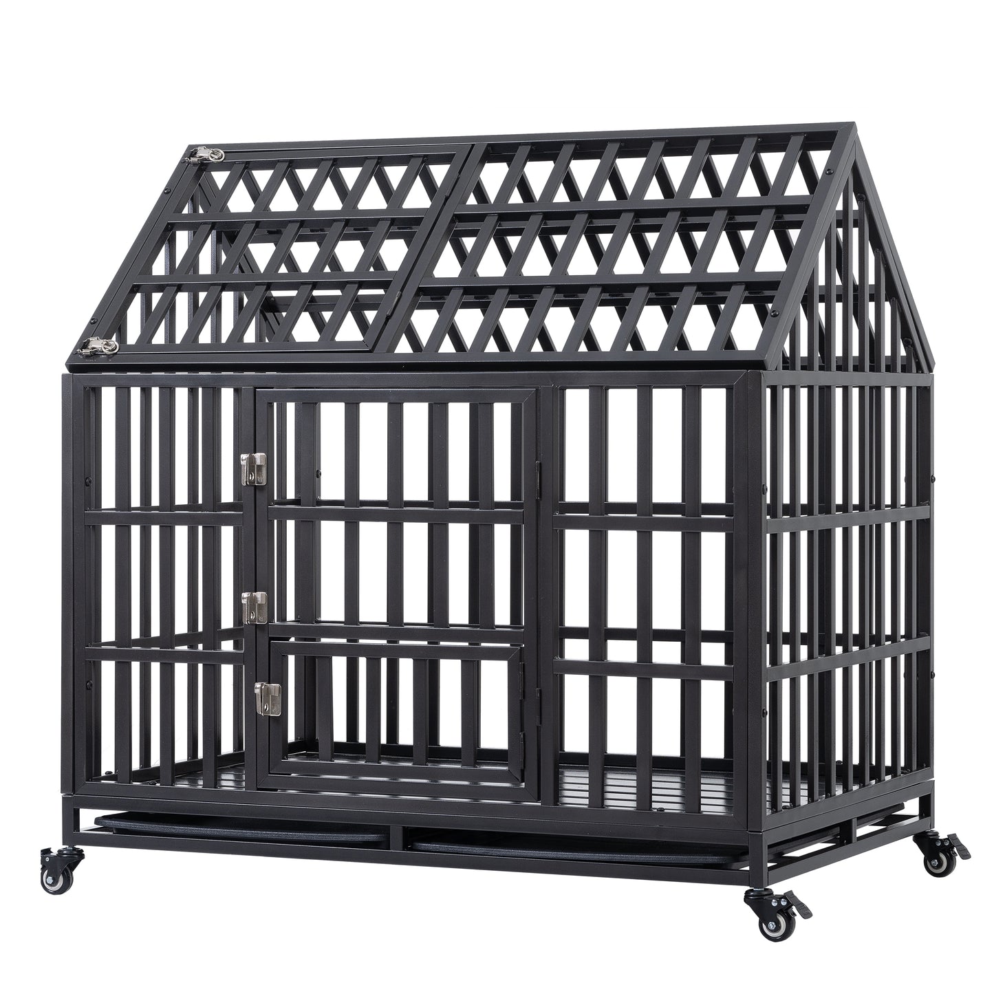 Heavy Duty Dog Cage with Roof - Sturdy Pet Crate for Secure Containment - Available in Various Sizes and Colors