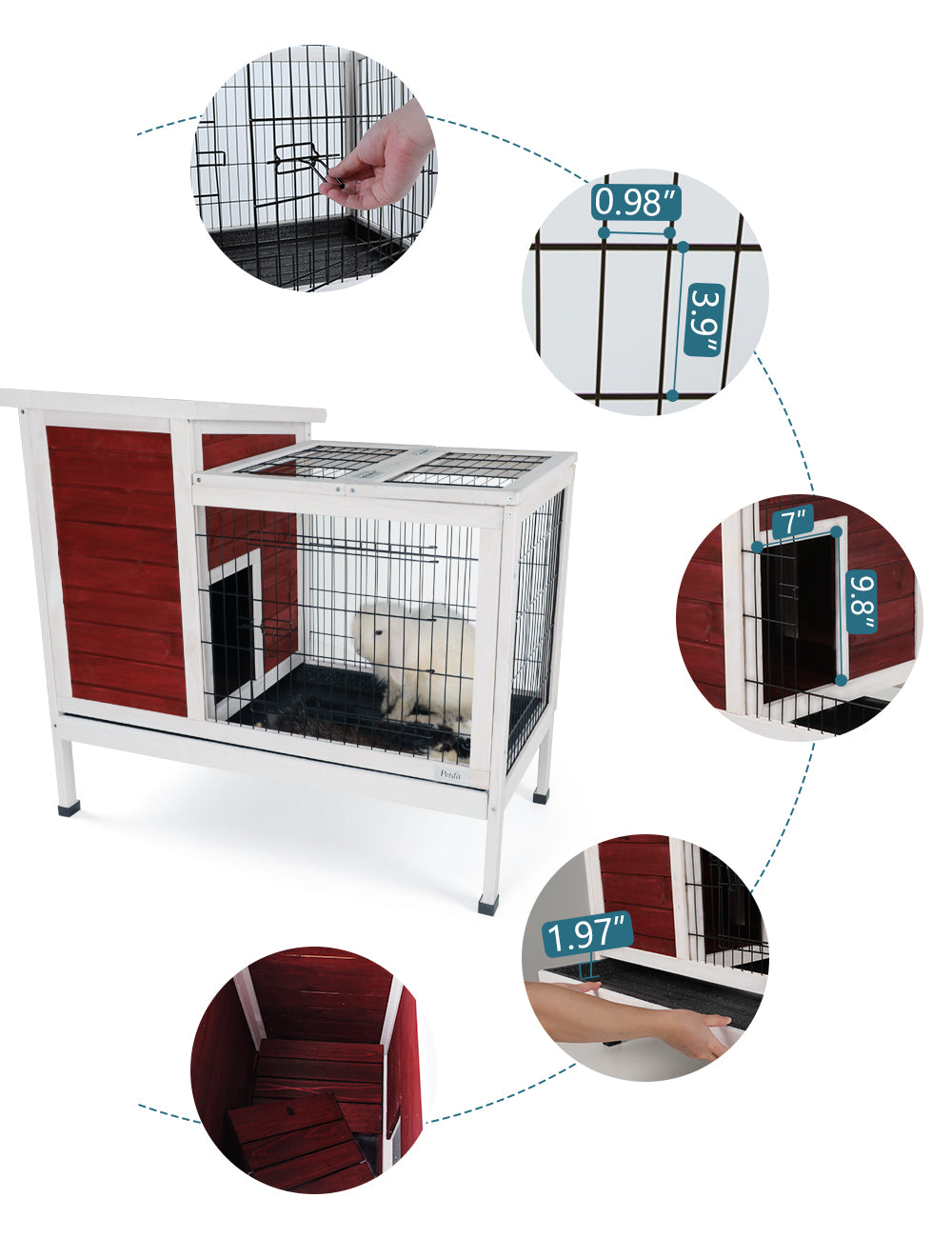 Guinea Pig Cage with Pull Out Tray - Rabbit Hutch for Bunny - Spacious and Convenient Bunny Cage with Unique Design - Various Sizes & Colors Available