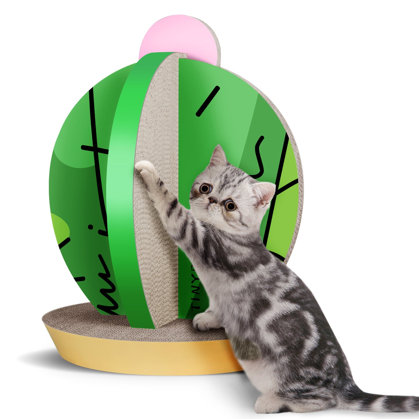 Cat Condo Scratcher Post Cardboard, Cactus Shape Cat Scratching Board - 15x15x19.29 Inch