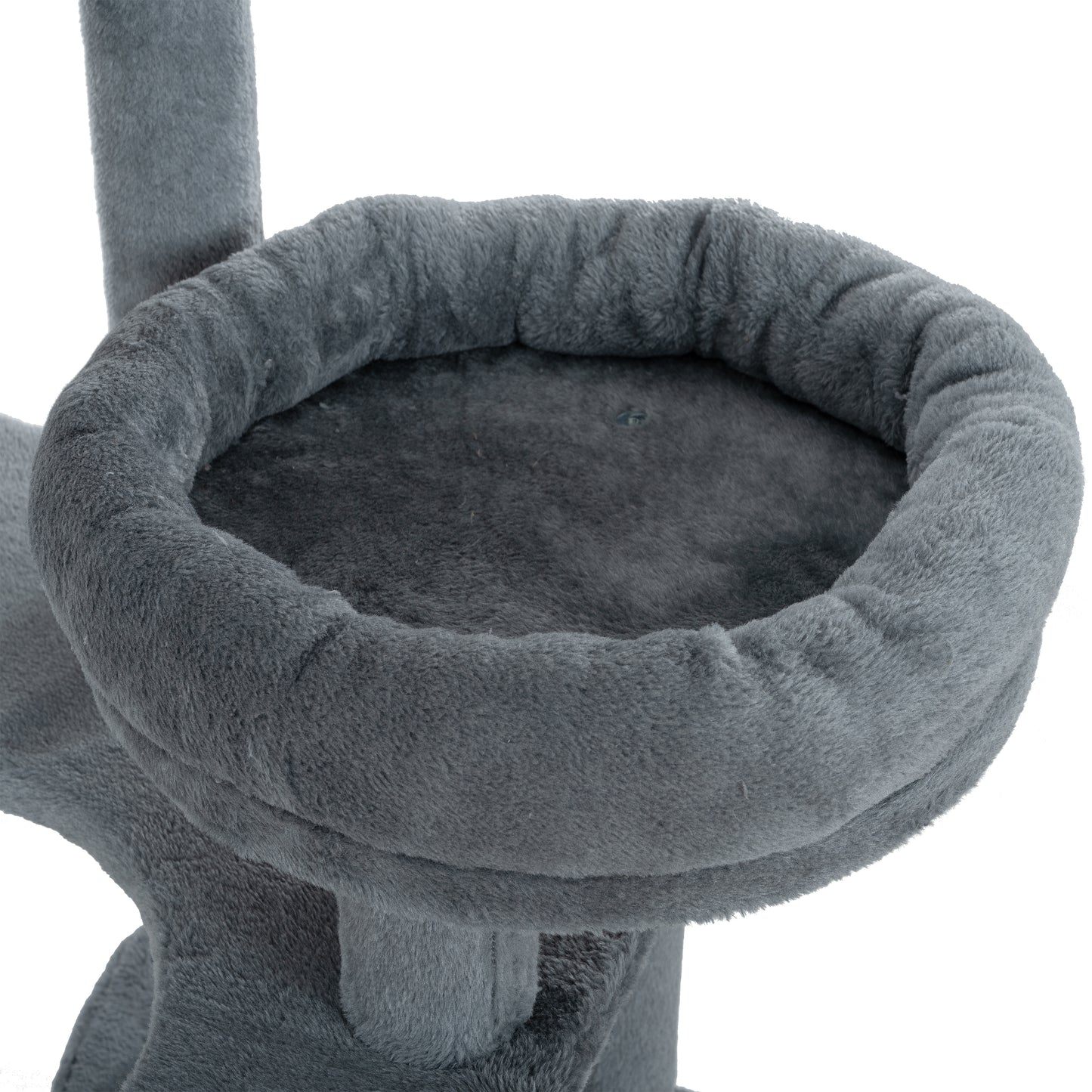 105-Inch Cat Tower for Indoor Cats, Multi-Level Cat Condo with Perches, Caves, Basket, and Scratching Board - Gray Color