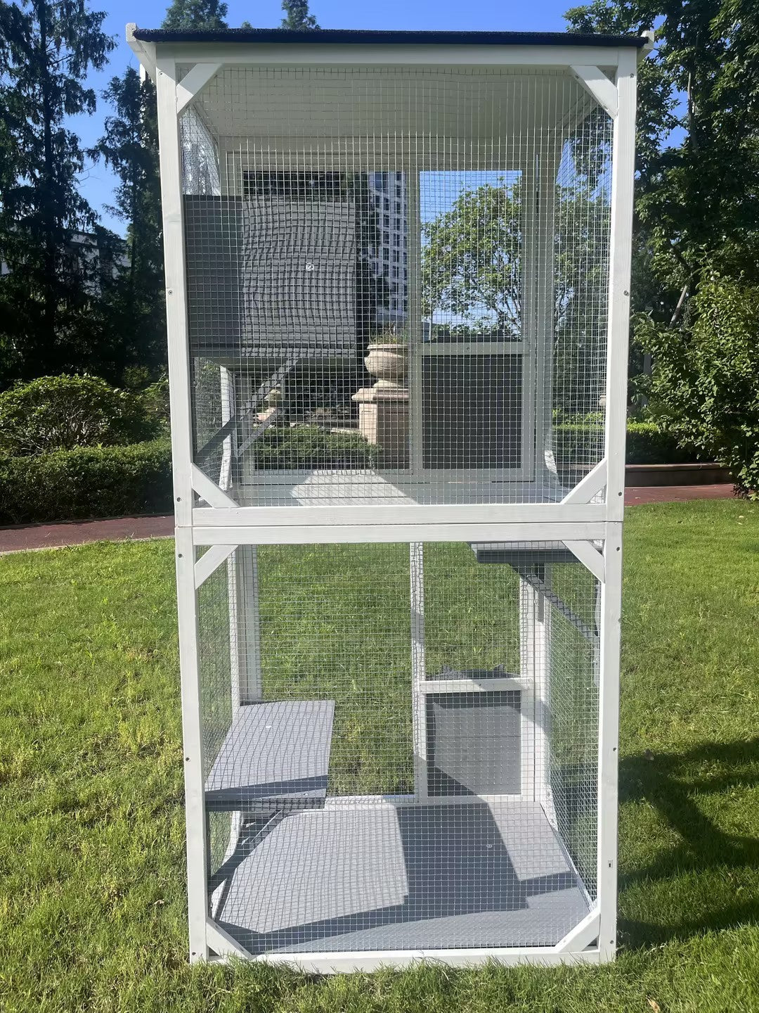 Outdoor Indoor Cat Pet Climbing Rack Play Cage: Lovely Big Space for Active Cats