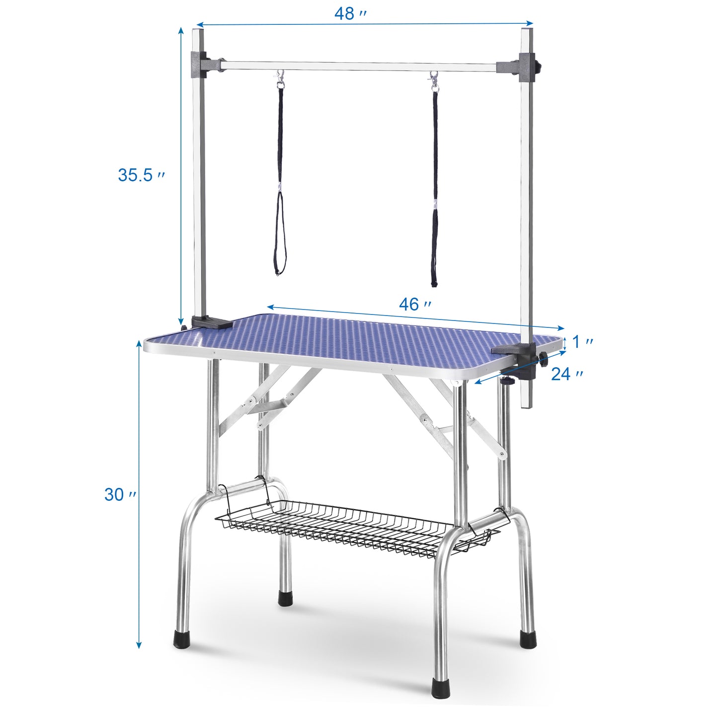 Large Size 46" Grooming Table for Pet Dog and Cat with Adjustable Arm and Clamps - Heavy Duty Animal Grooming Table | Easy to Use and Sturdy | Ideal for Large Pets | Adjustable Arm and Clamps for Secure Grooming | Available in Various Colors and Sizes