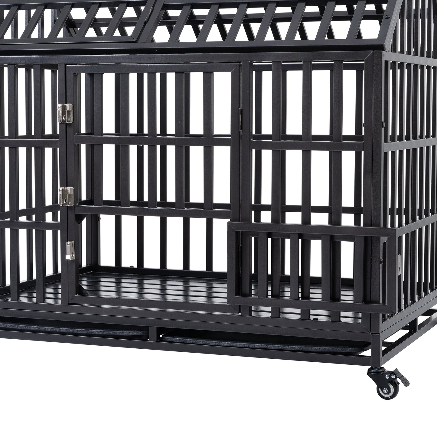 Heavy Duty Dog Cage with Roof - Sturdy Pet Crate for Secure Containment - Available in Various Sizes and Colors