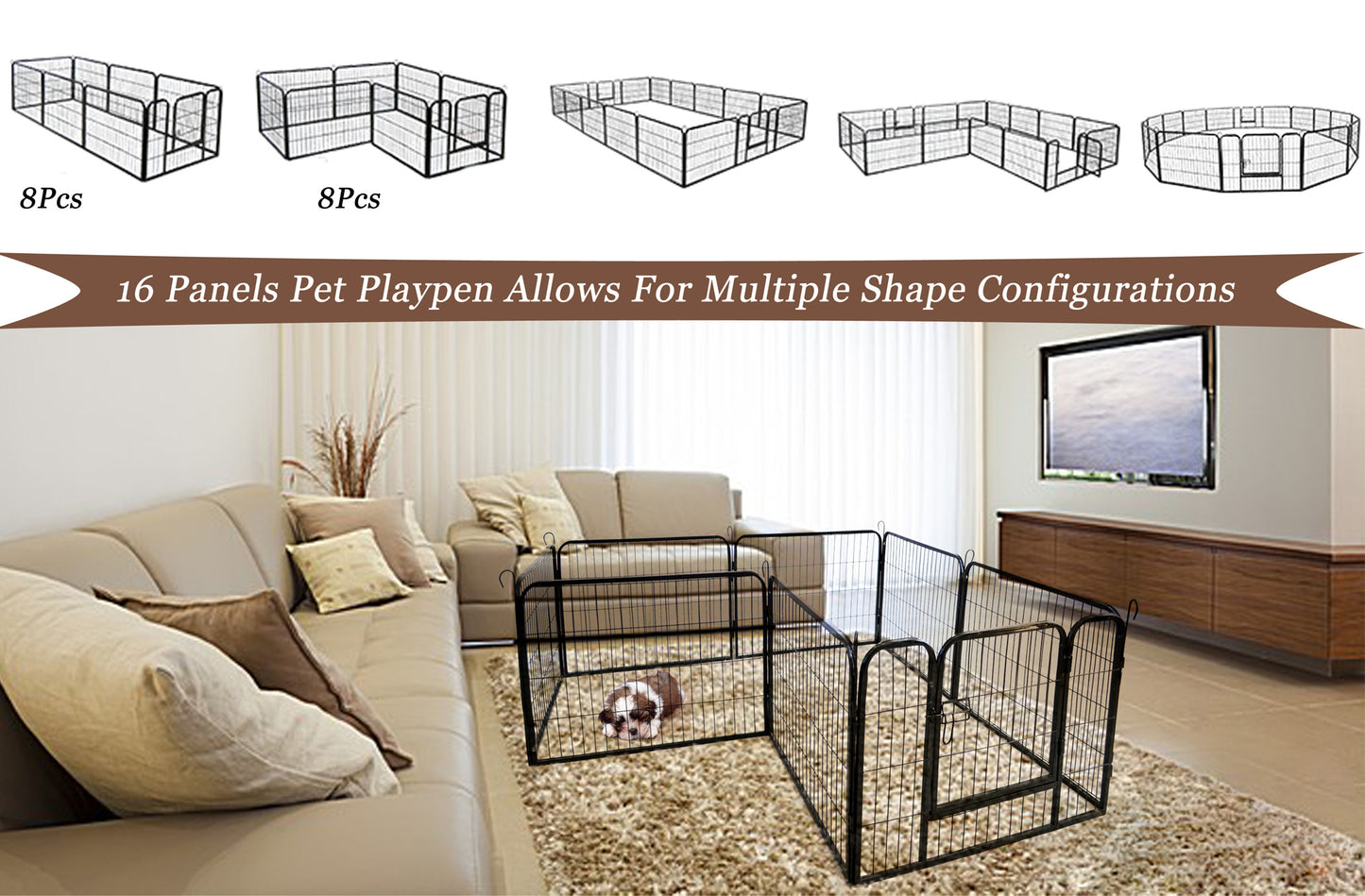 High Quality Wholesale Cheap Large Indoor Metal Puppy Dog Run Fence - Iron Pet Dog Playpen, Perfect for Training and Exercise, Available in Various Sizes and Colors