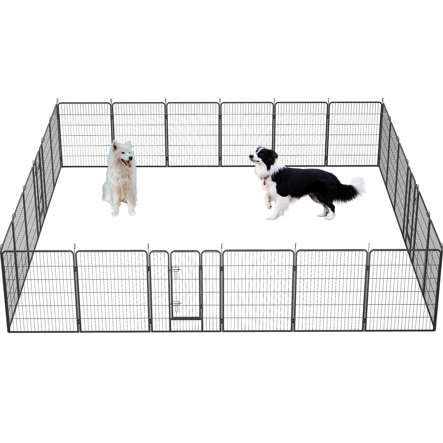 Foldable 24 Panels Dog Playpen - 40" Height Pet Enclosure Outdoor Fence with Lockable Door for Large/Medium/Small Dogs. Puppy Playpen for RV, Camping.