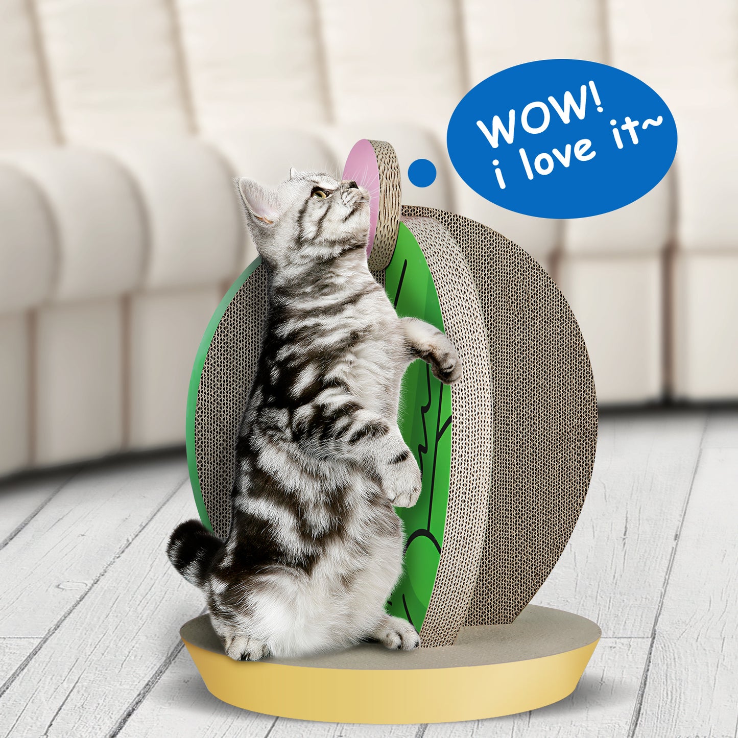 Cat Condo Scratcher Post Cardboard, Cactus Shape Cat Scratching Board - 15x15x19.29 Inch