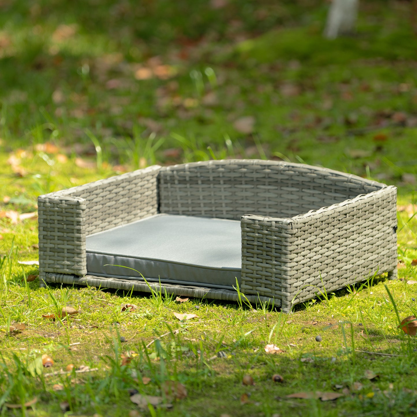 Dog Bed: Premium Outdoor PE Wicker Pet Furniture with Cushion for All Seasons