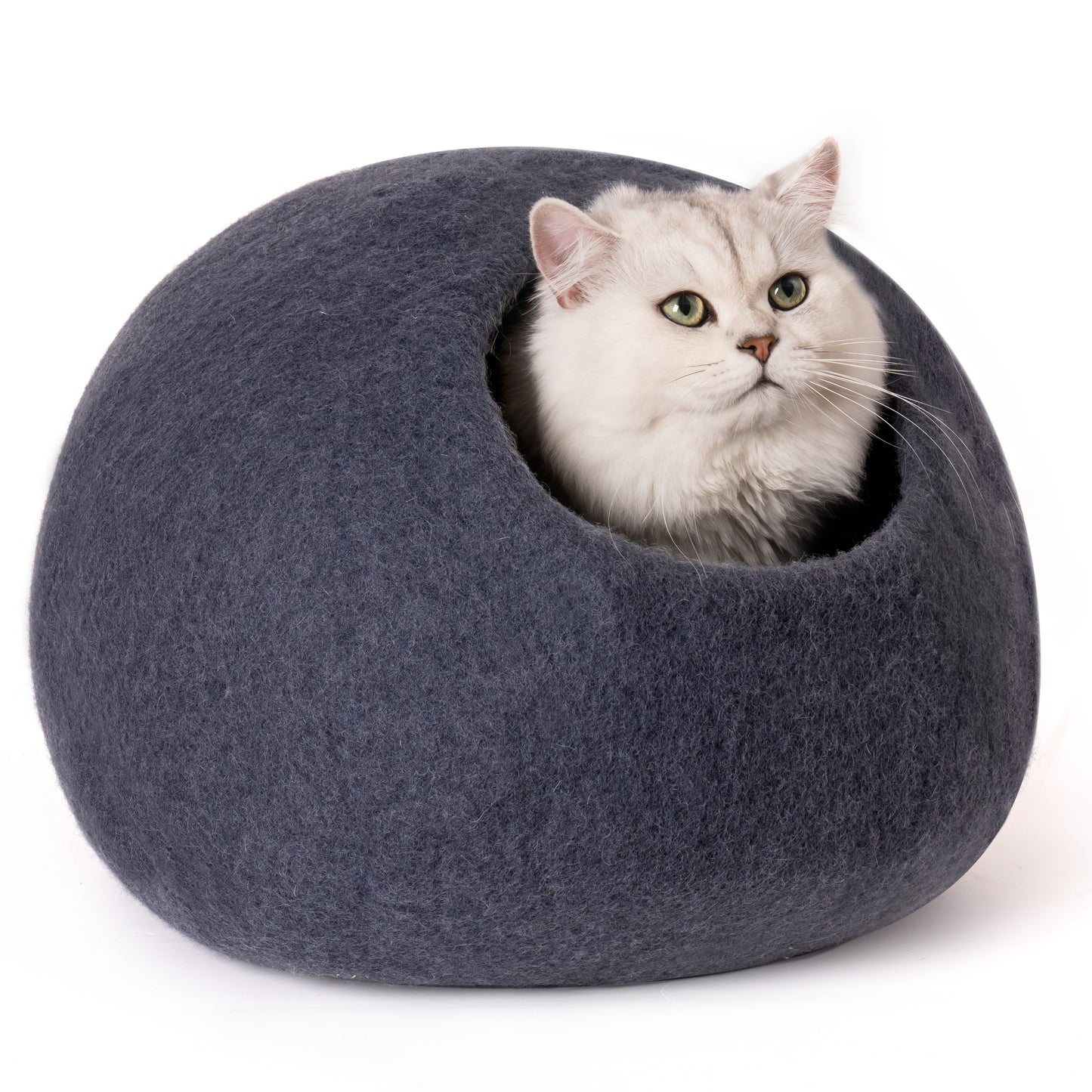 Cat Cave Bed - Handmade Wool Cat Bed Cave with Mouse Toy, Cozy and Durable, Available in Various Sizes and Colors