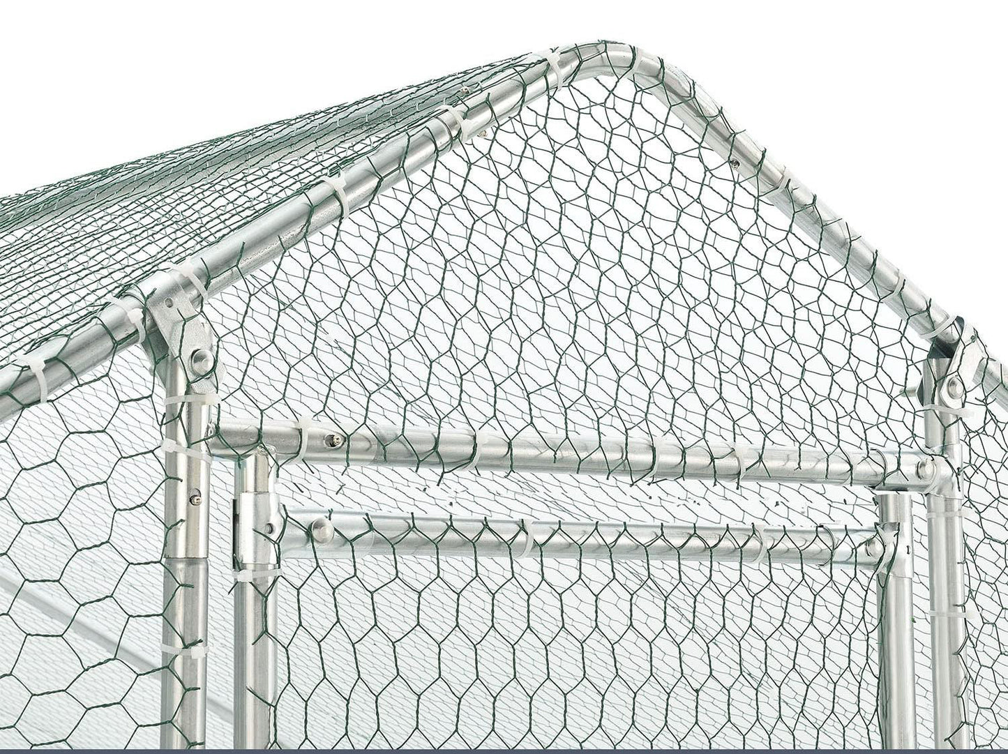 Large Metal Chicken Coop with Walk-in Chicken Run - Spacious Galvanized Wire Poultry Hen Pen Cage, Rabbits Duck Cages - Waterproof & Anti-Ultraviolet Cover - 10' L x 20' W x 6.56' H - Outdoor Use