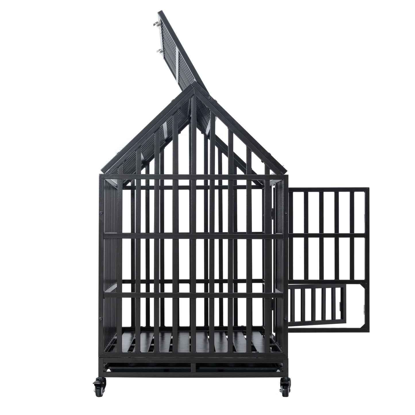 Heavy Duty Dog Cage with Roof & Window - Durable Pet Crate with Secure Roof and Ventilated Window for Large Dogs - Available in Multiple Sizes and Colors