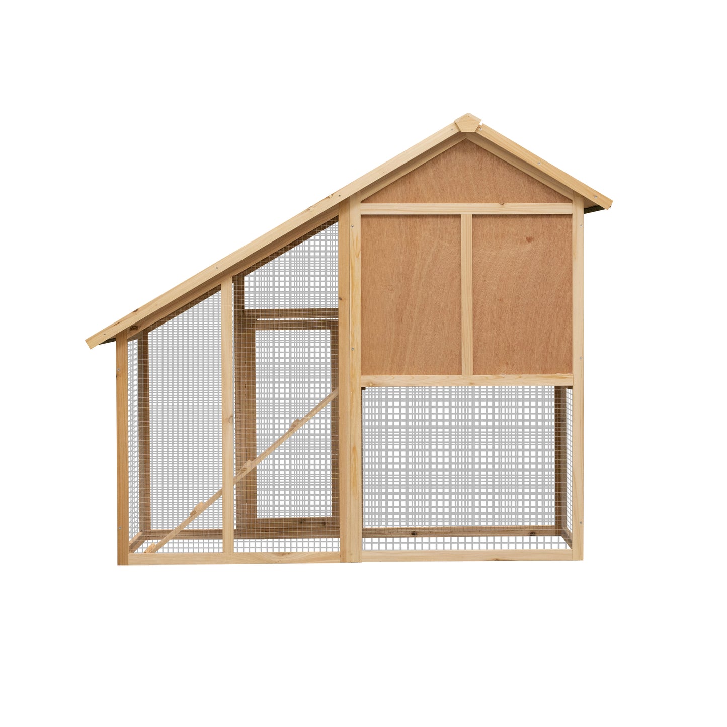 55" 2-Tier Wooden Rabbit Hutch Bunny Cage with Ramp, Waterproof Roof, Removable Tray & Outdoor Run - Small Animal House, Size L