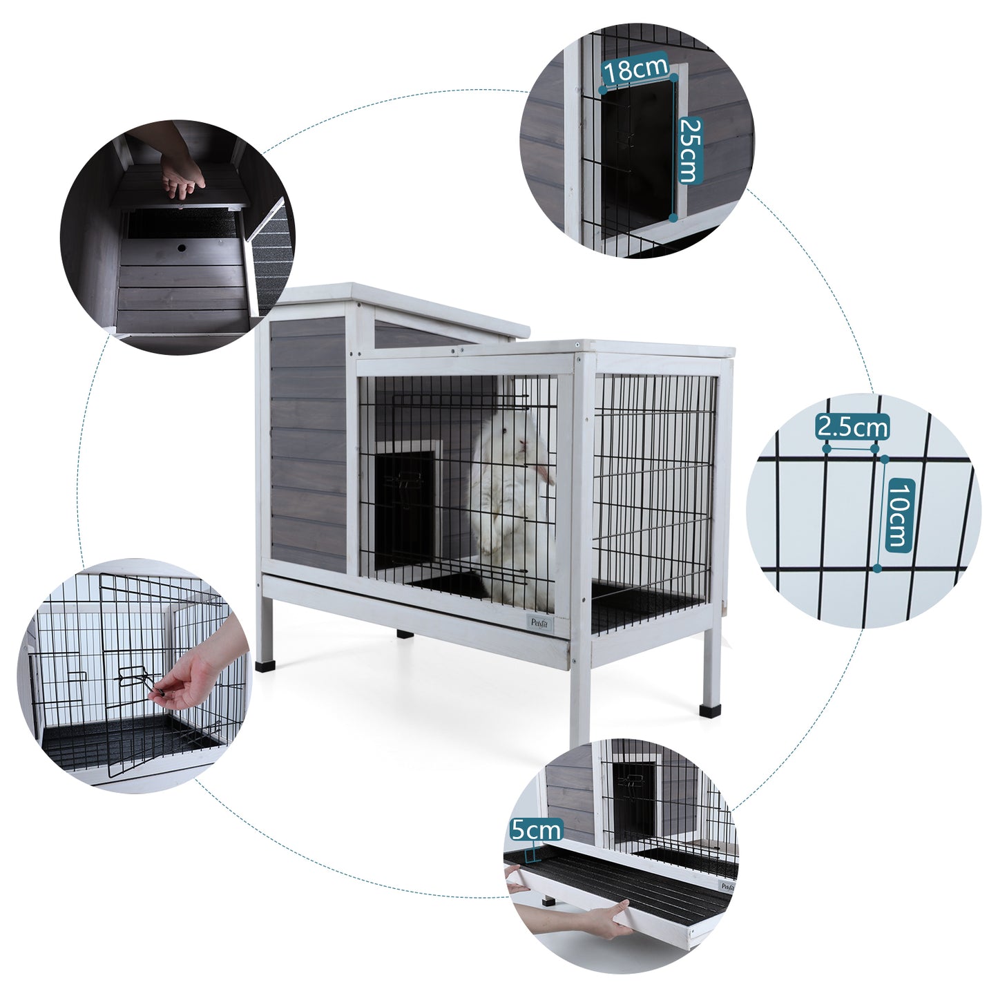 Guinea Pig Cage with Pull Out Tray - Rabbit Hutch for Small Animals - Spacious Bunny Hutch with Convenient Cleaning Feature - Ideal for Guinea Pigs and Rabbits - Available in Various Sizes and Colors (220 letters)