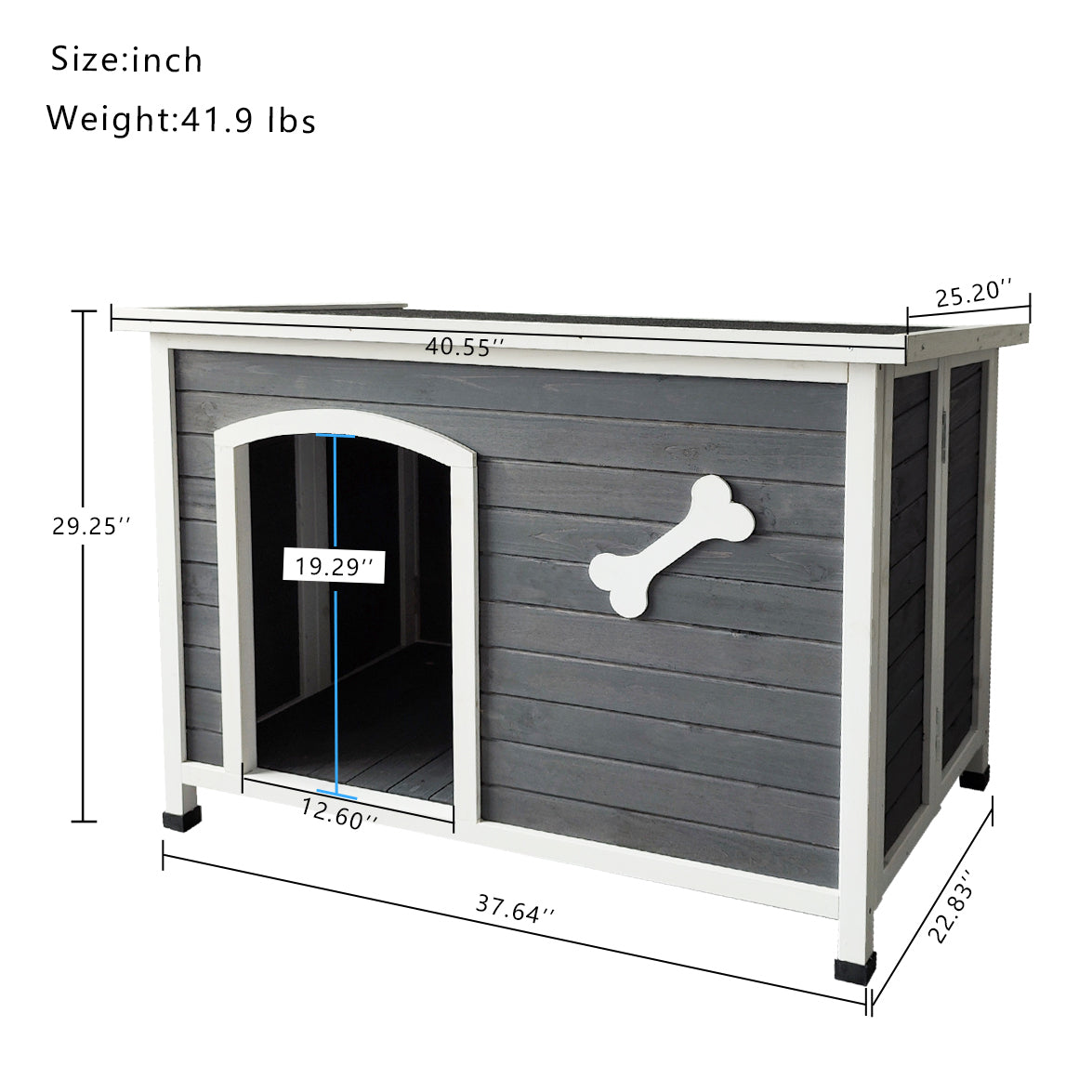 Large Wooden Dog House, Outdoor Waterproof Cage, Windproof & Warm Kennel - Easy Assembly, Ideal for All Breeds, Sizes, and Climates