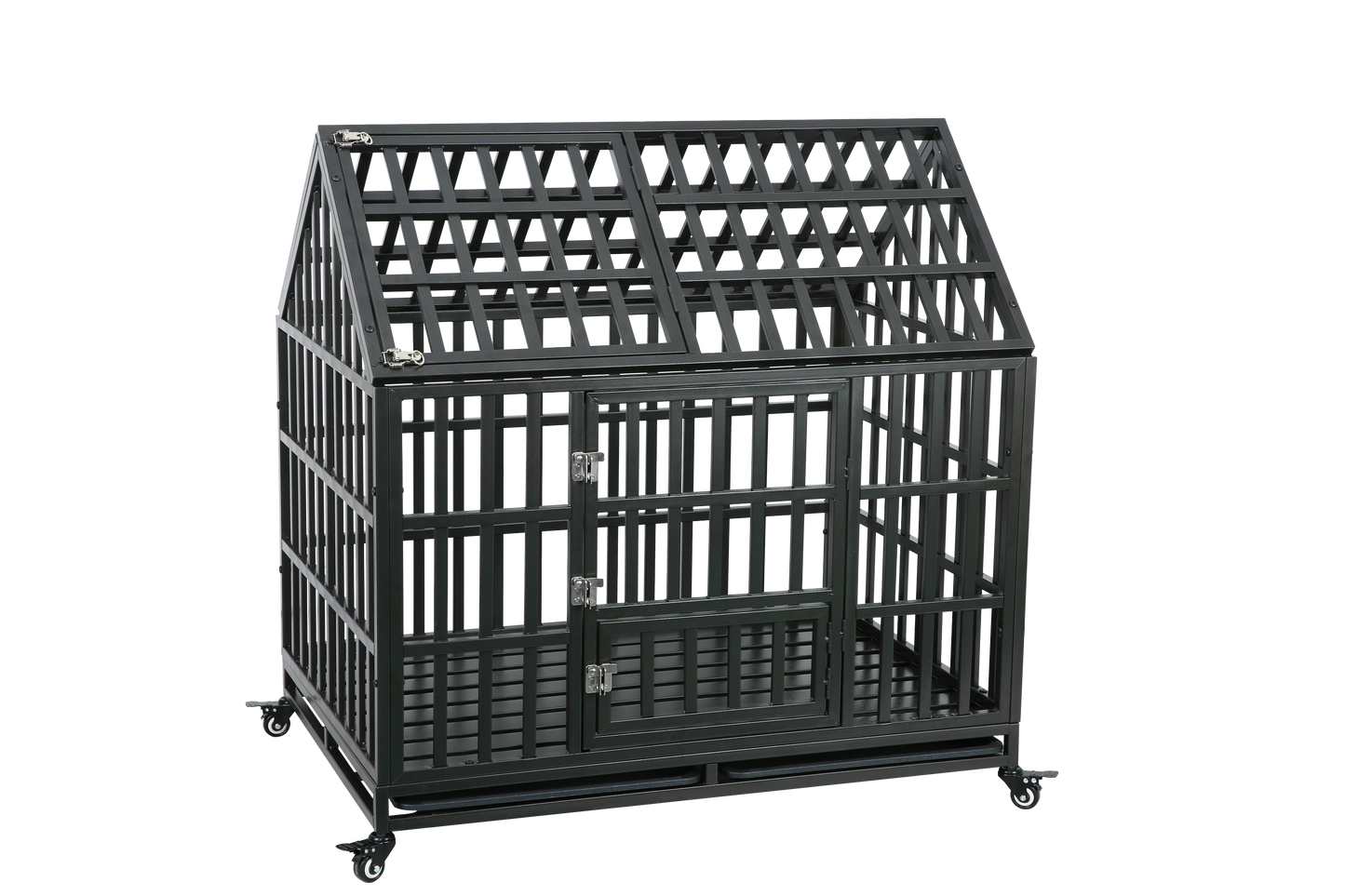 Heavy Duty Dog Cage with Roof - Sturdy Pet Crate for Secure Containment - Available in Various Sizes and Colors