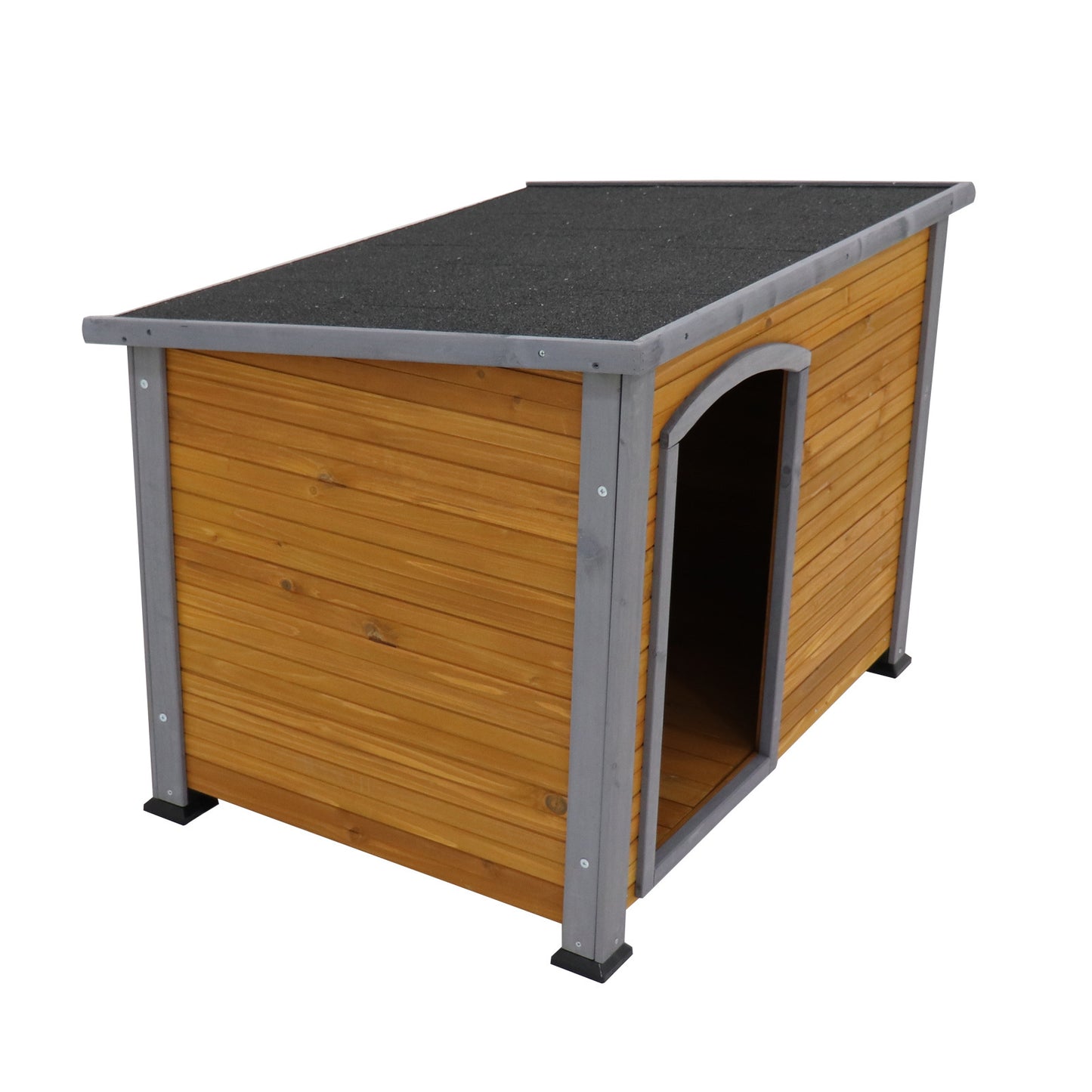 Dog House Outdoor & Indoor Heated Wooden Kennel for Winter with Raised Feet - Weatherproof, Ideal for Large Dogs (Color & Size Options Available)