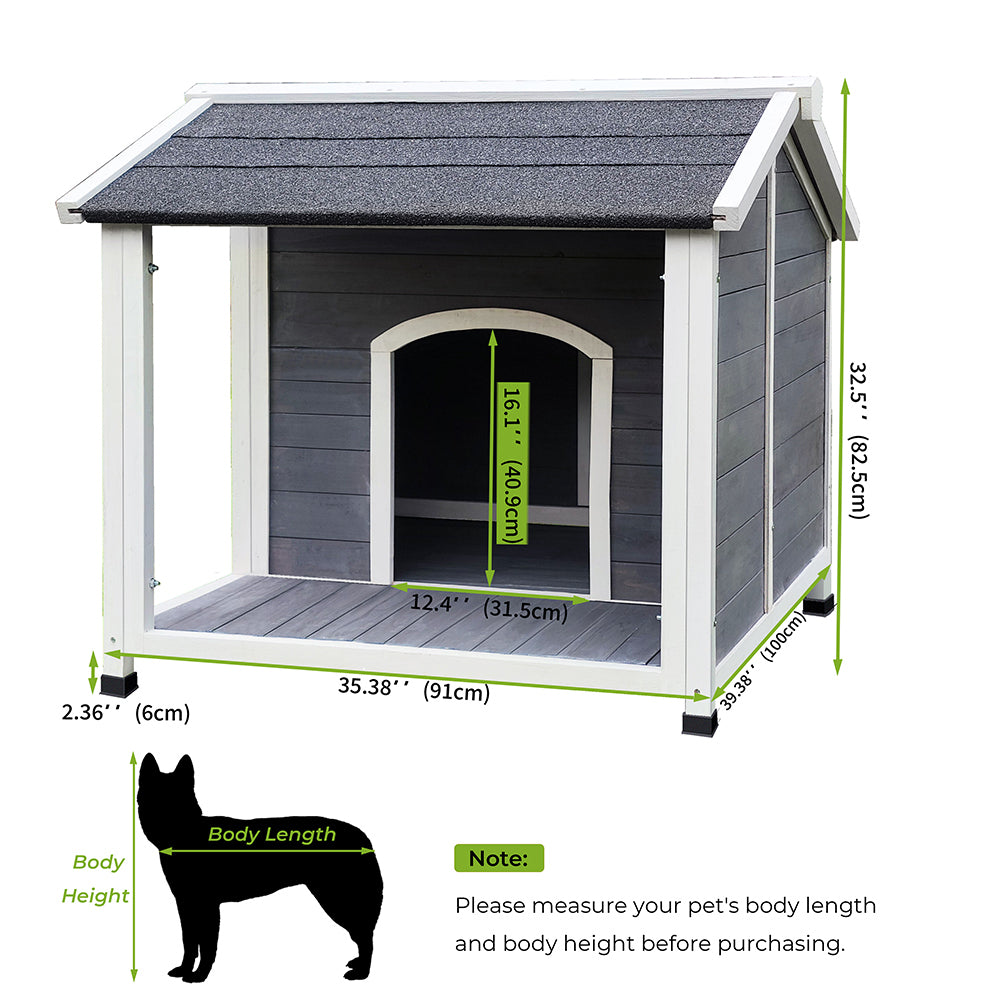 Outdoor Wooden Dog House, Waterproof & Windproof, Warm Kennel for Medium Dogs, Easy Assembly, Ideal for Pets - 220 Letters