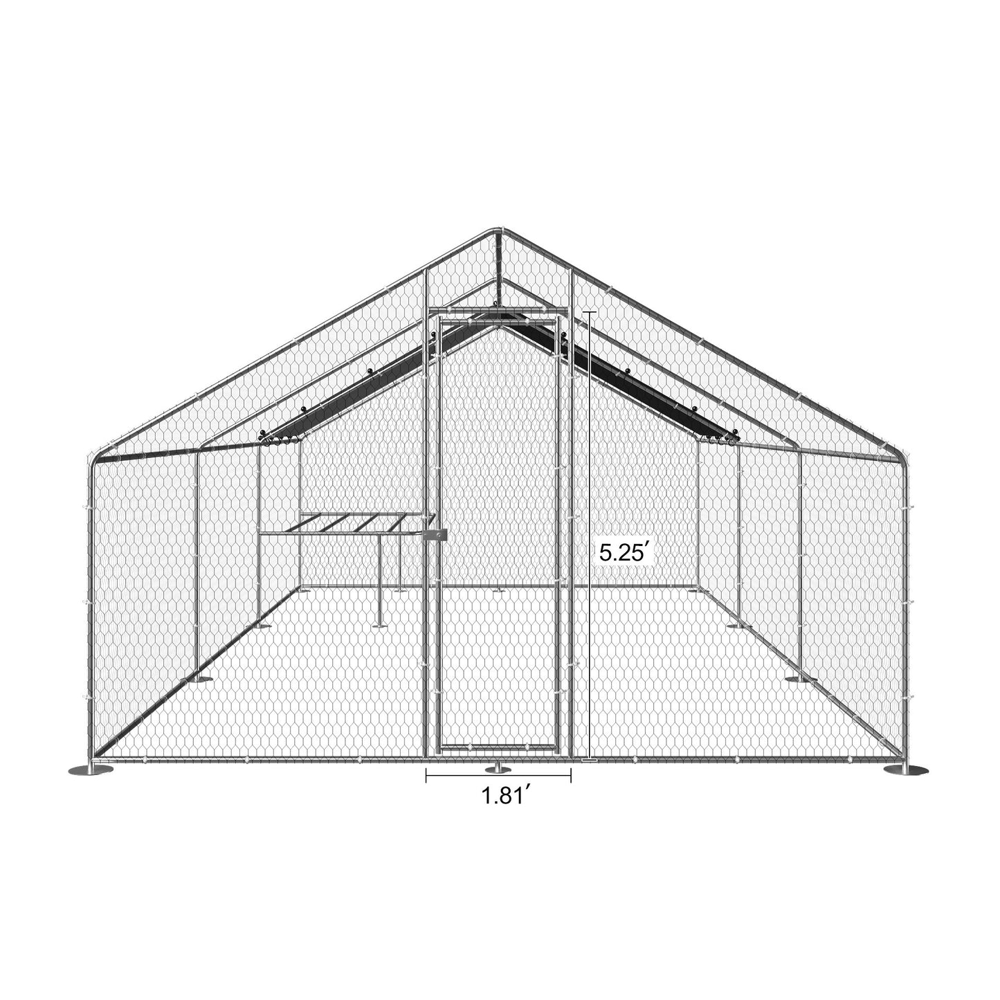 Large Metal Chicken Coop with Walk-In Design, Galvanized Wire, Waterproof Cover - Ideal for Outdoor, Backyard, and Farm Use (9.8' W x 19.7' D x 6.6' H)