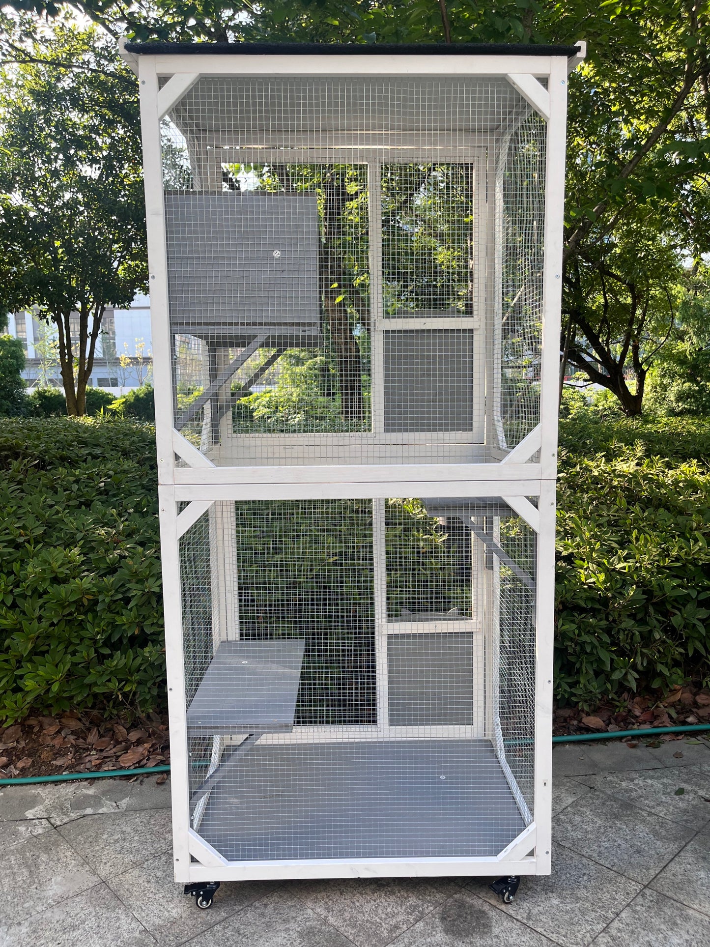 Outdoor Indoor Cat Pet Climbing Rack Play Cage: Lovely Big Space for Active Cats