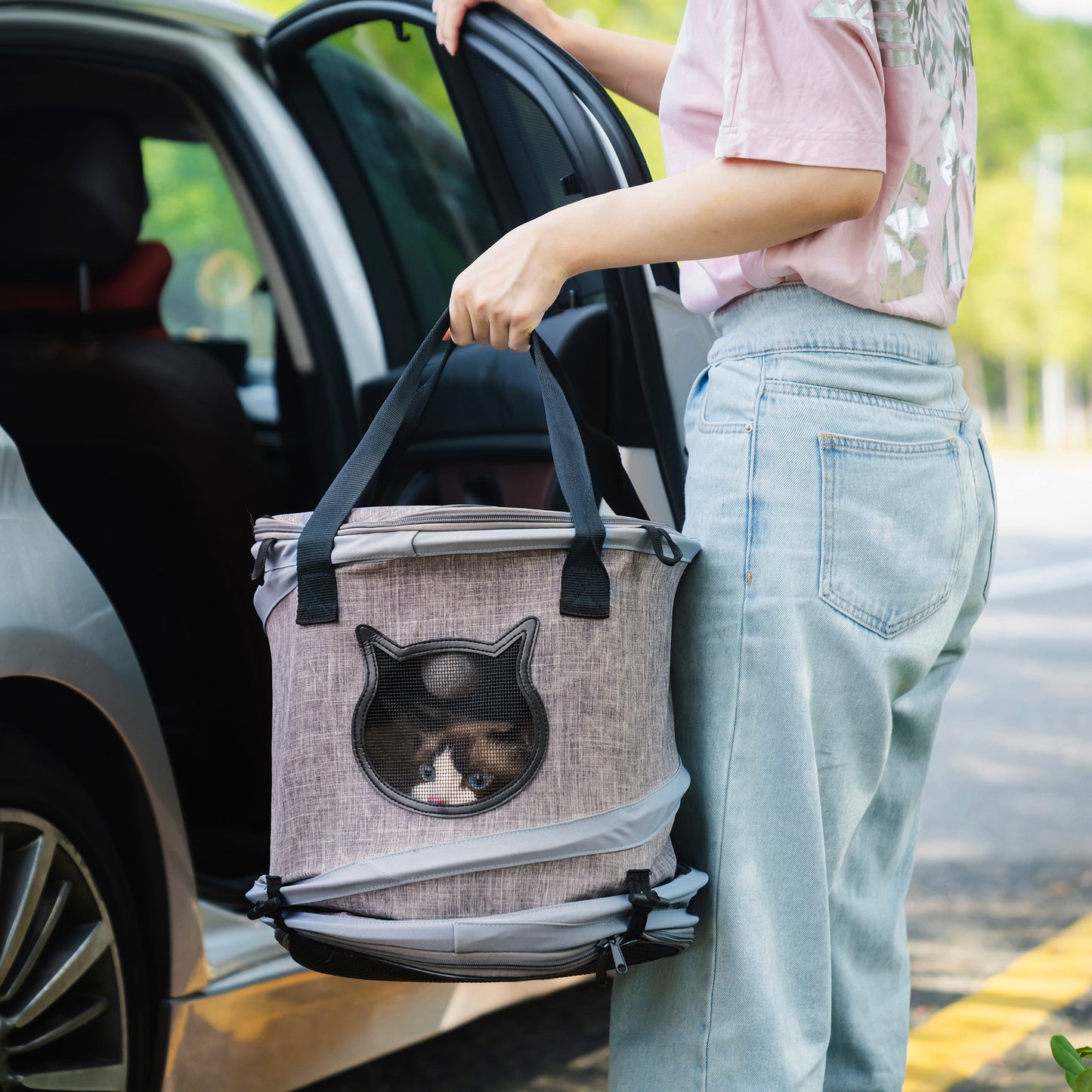 3 in 1 Cat Bed: Foldable Tunnel Pet Carrier Bag with Plush Balls - Ideal for Indoor Cats & Puppies - Travel-friendly, Toy Cat Bed - Multiple Colors & Sizes Available