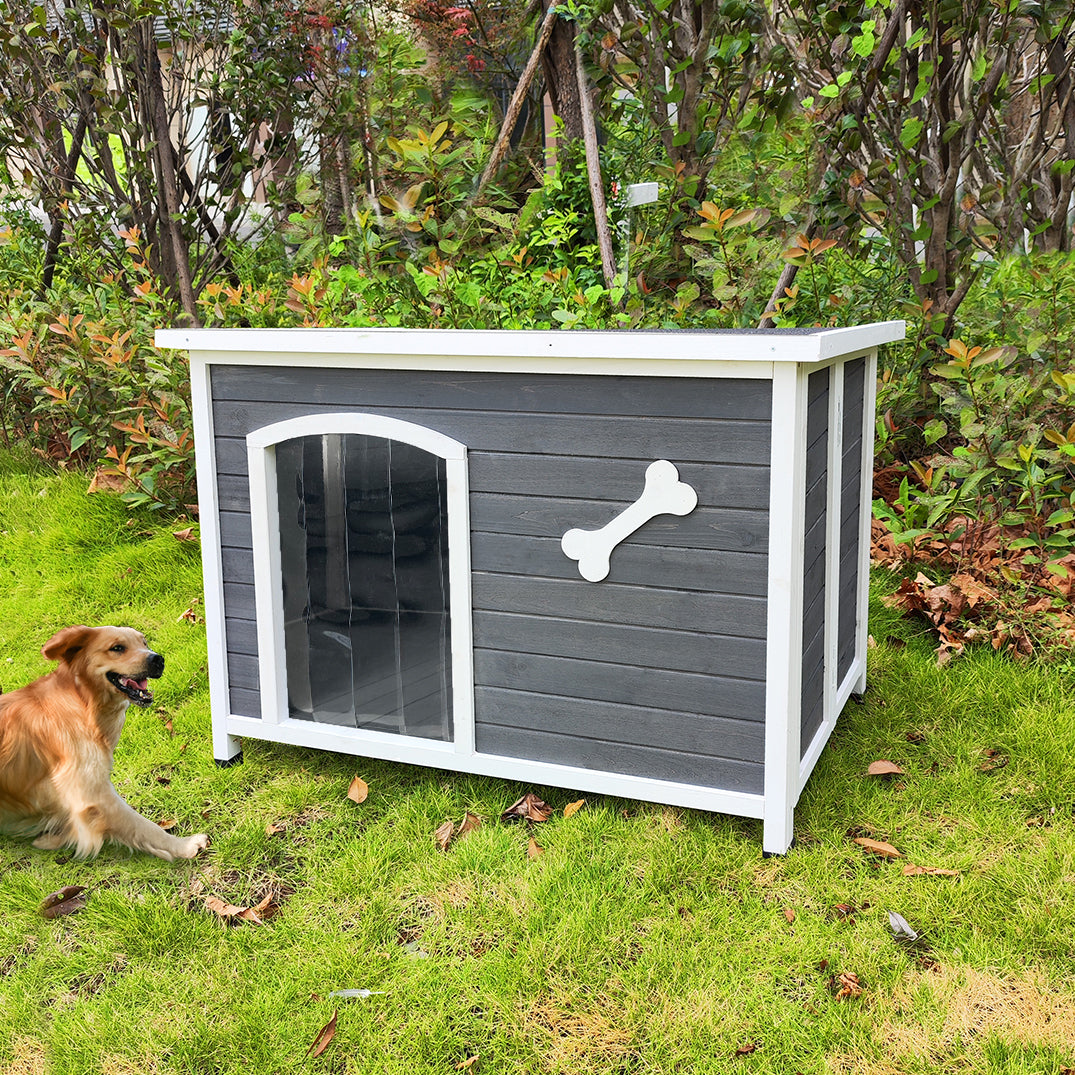 Large Wooden Dog House, Outdoor Waterproof Cage, Windproof & Warm Kennel - Easy Assembly, Ideal for All Breeds, Sizes, and Climates