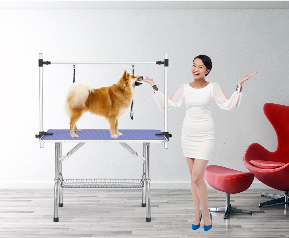 Large Size 46" Grooming Table for Pet Dog and Cat with Adjustable Arm and Clamps - Heavy Duty Animal Grooming Table | Easy to Use and Sturdy | Ideal for Large Pets | Adjustable Arm and Clamps for Secure Grooming | Available in Various Colors and Sizes