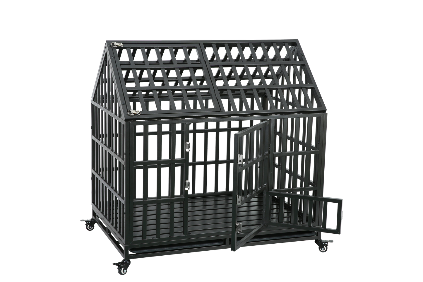 Heavy Duty Dog Cage with Roof - Sturdy Pet Crate for Secure Containment - Available in Various Sizes and Colors