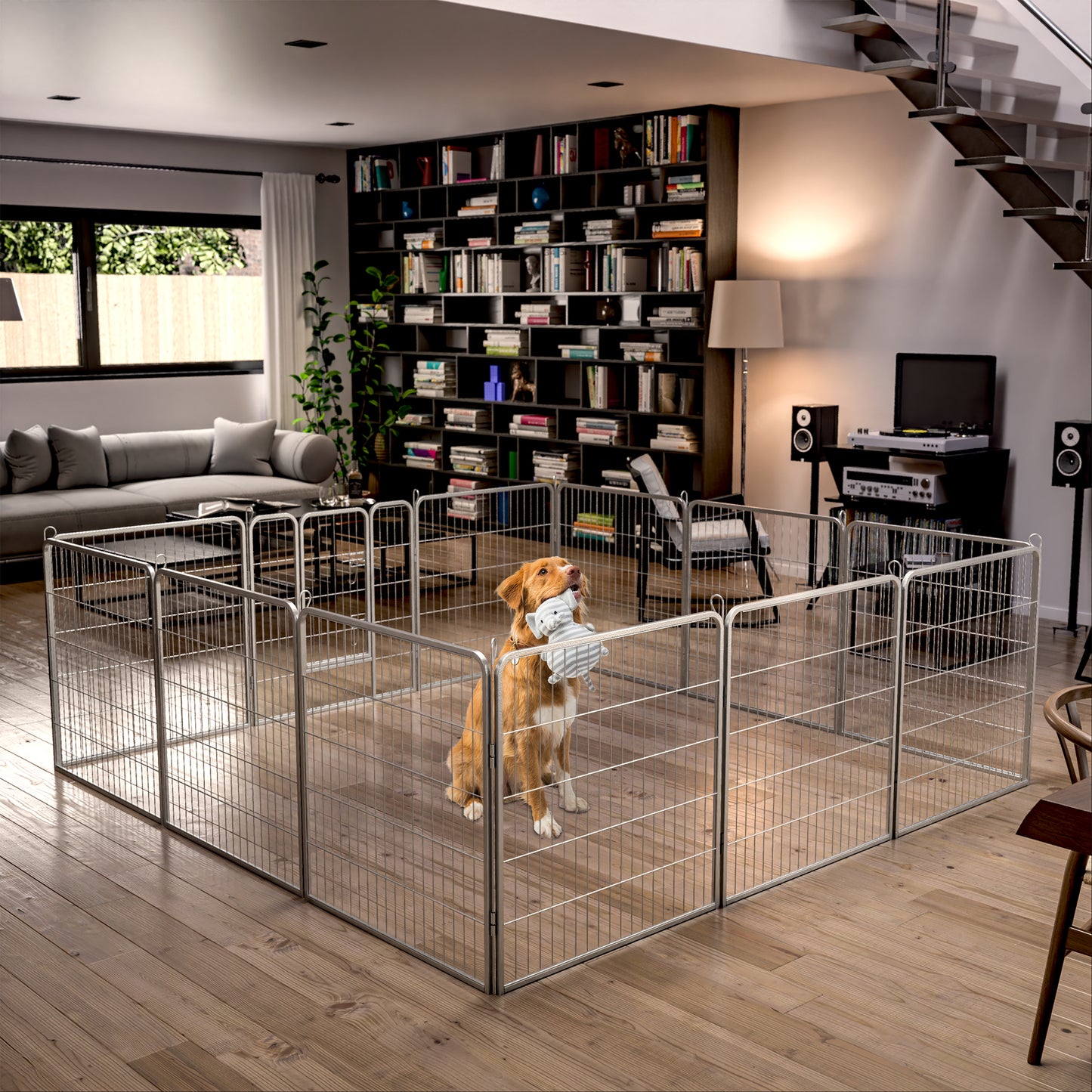 Dog Pens Outdoor 32" Foldable Heavy Duty Metal Playpen for Large/Medium/Small Pets - Anti-Rust Exercise Dog Fence with Doors - Portable & RV Camping Yard - 12 Panels - Indoor Play Pen - Various Sizes