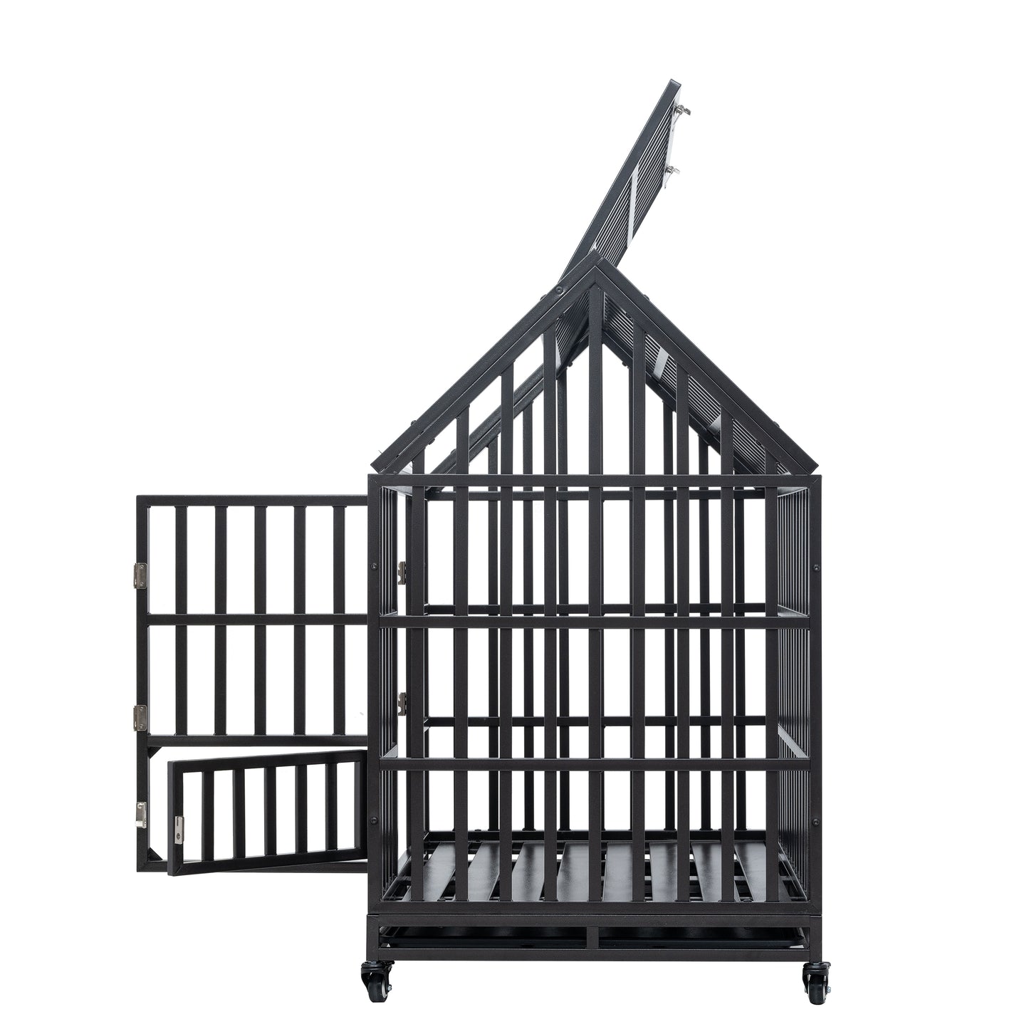 Heavy Duty Dog Cage with Roof & Window - Durable Pet Crate with Secure Roof and Ventilated Window for Large Dogs - Available in Multiple Sizes and Colors