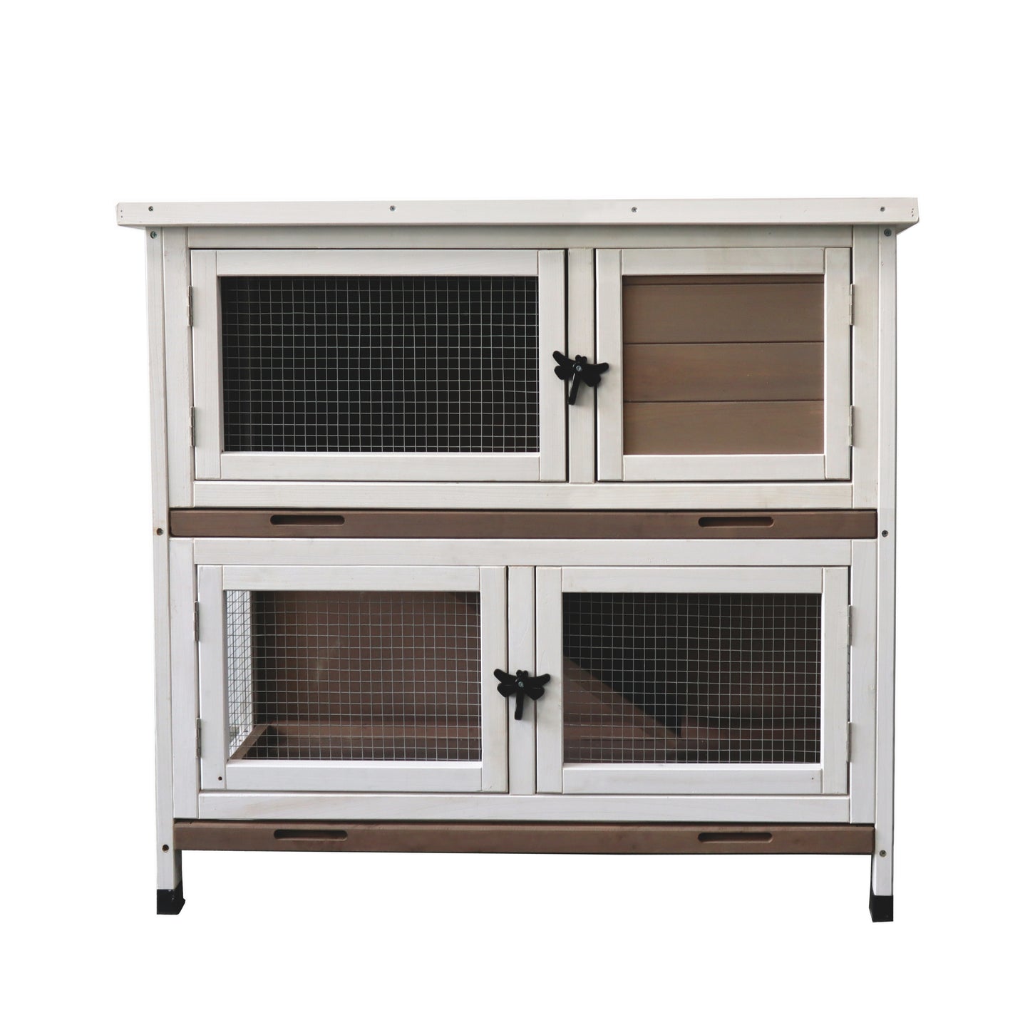 Double Rabbit Cage with Climbing Ladder and Tray: Easy-Cleaning Hutch for Small Animals. Play Cage for Rabbits and More - Convenient Size and Color Options Available