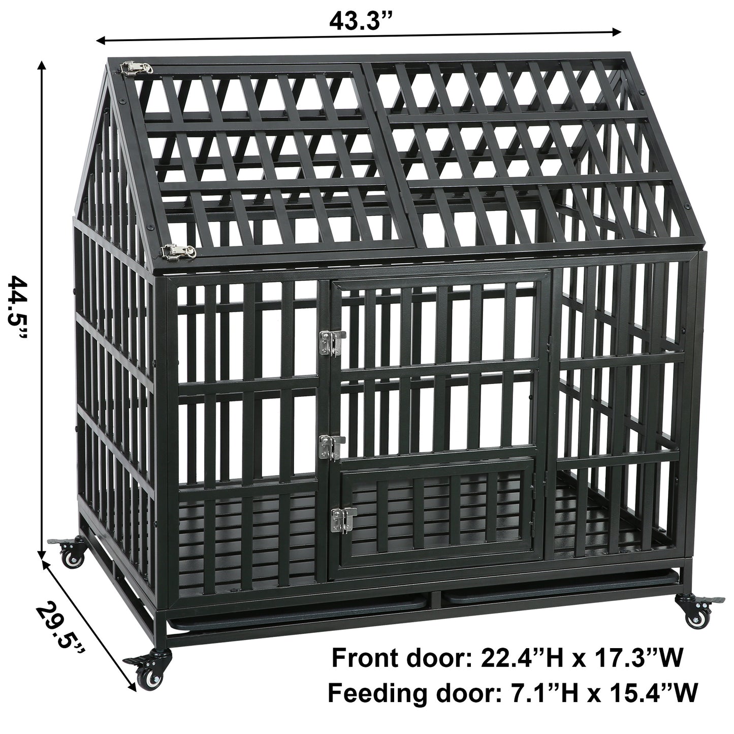 Heavy Duty Dog Cage with Roof - Sturdy Pet Crate for Secure Containment - Available in Various Sizes and Colors