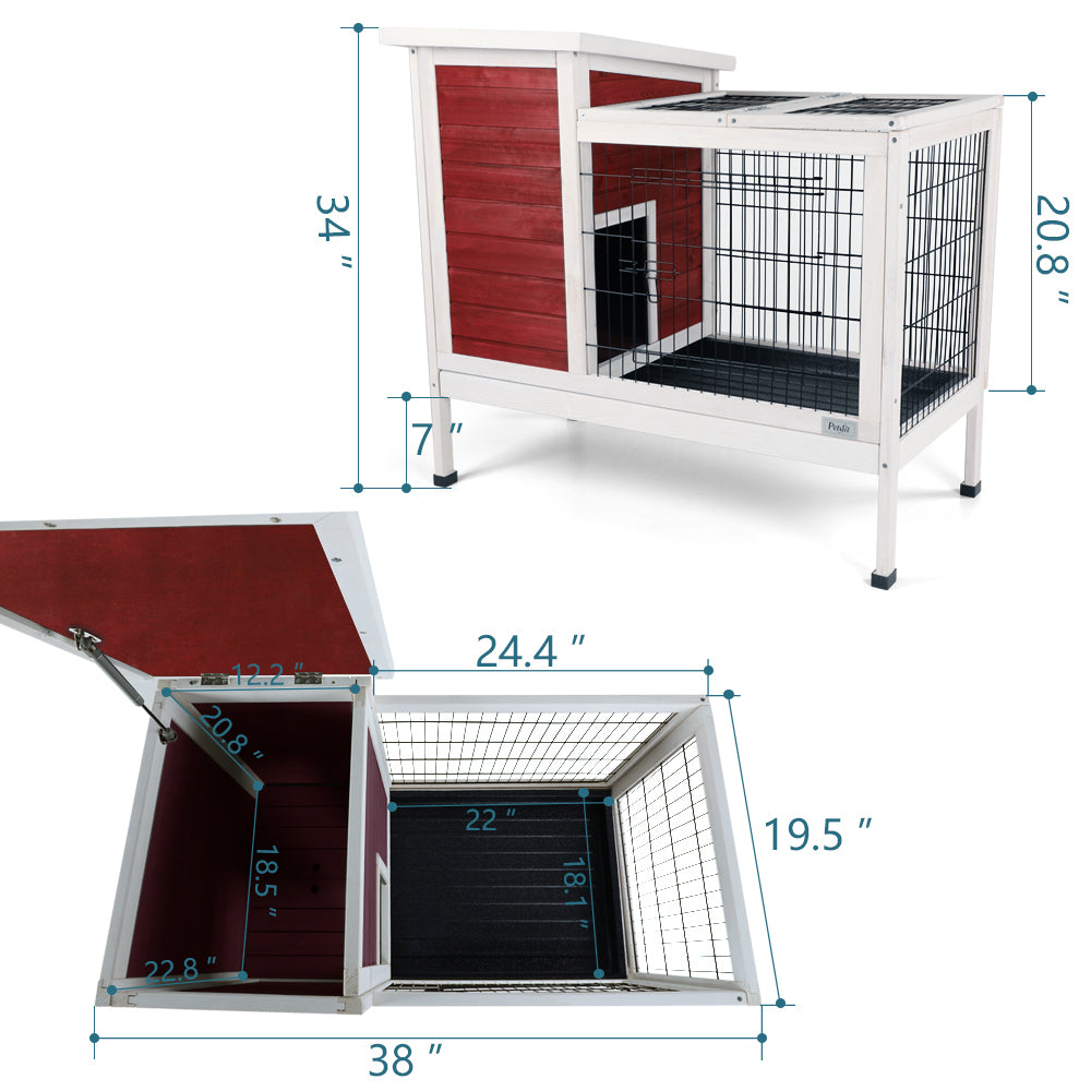 Guinea Pig Cage with Pull Out Tray - Rabbit Hutch for Bunny - Spacious and Convenient Bunny Cage with Unique Design - Various Sizes & Colors Available