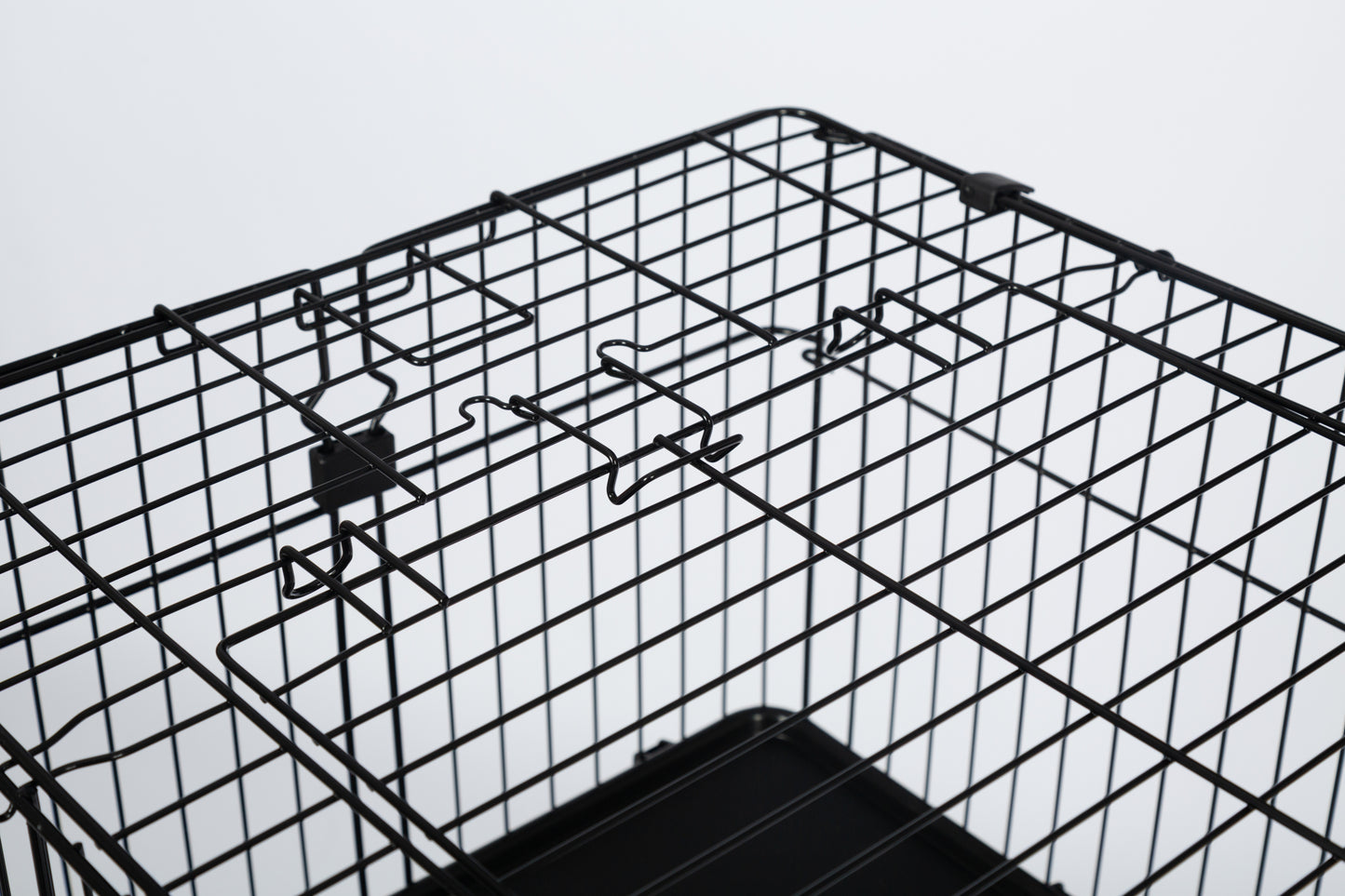 4-Tier 32" Small Animal Cage, Height Adjustable with Lockable Casters, Grilles & Pull-out Tray for Rabbit, Chinchilla, Ferret, Bunny, Guinea Pig, Squirrel, Hedgehog - Black