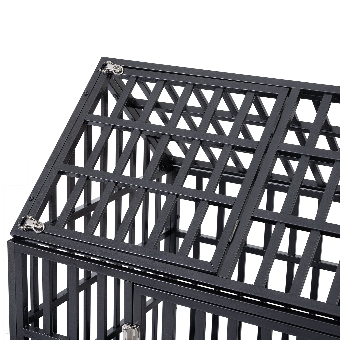 Heavy Duty Dog Cage with Roof - Sturdy Pet Crate for Secure Containment - Available in Various Sizes and Colors