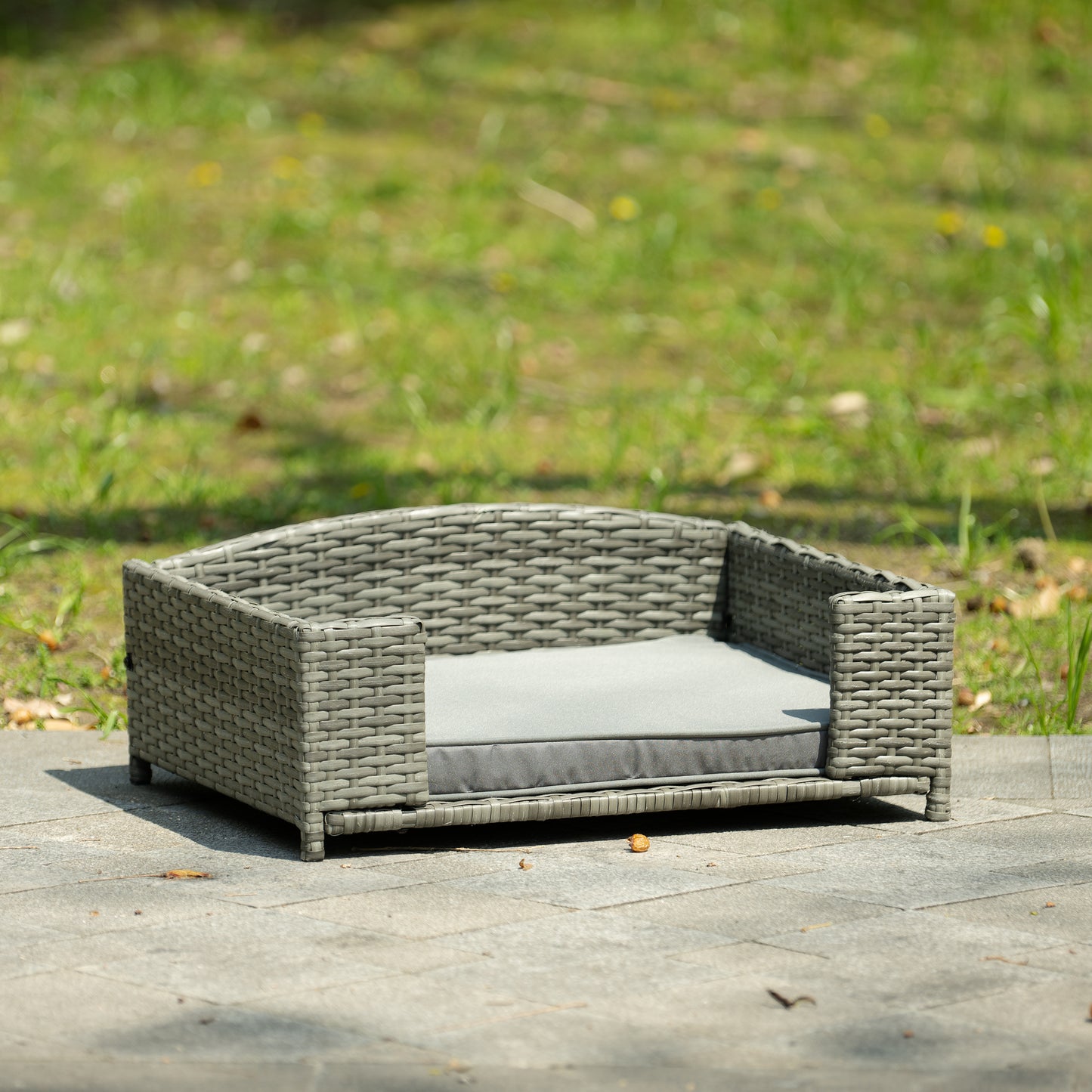 Dog Bed: Premium Outdoor PE Wicker Pet Furniture with Cushion for All Seasons