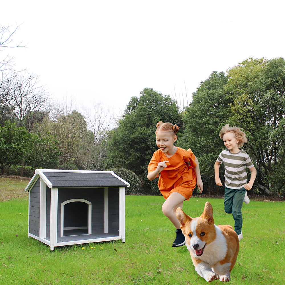 Outdoor Wooden Dog House, Waterproof & Windproof, Warm Kennel for Medium Dogs, Easy Assembly, Ideal for Pets - 220 Letters