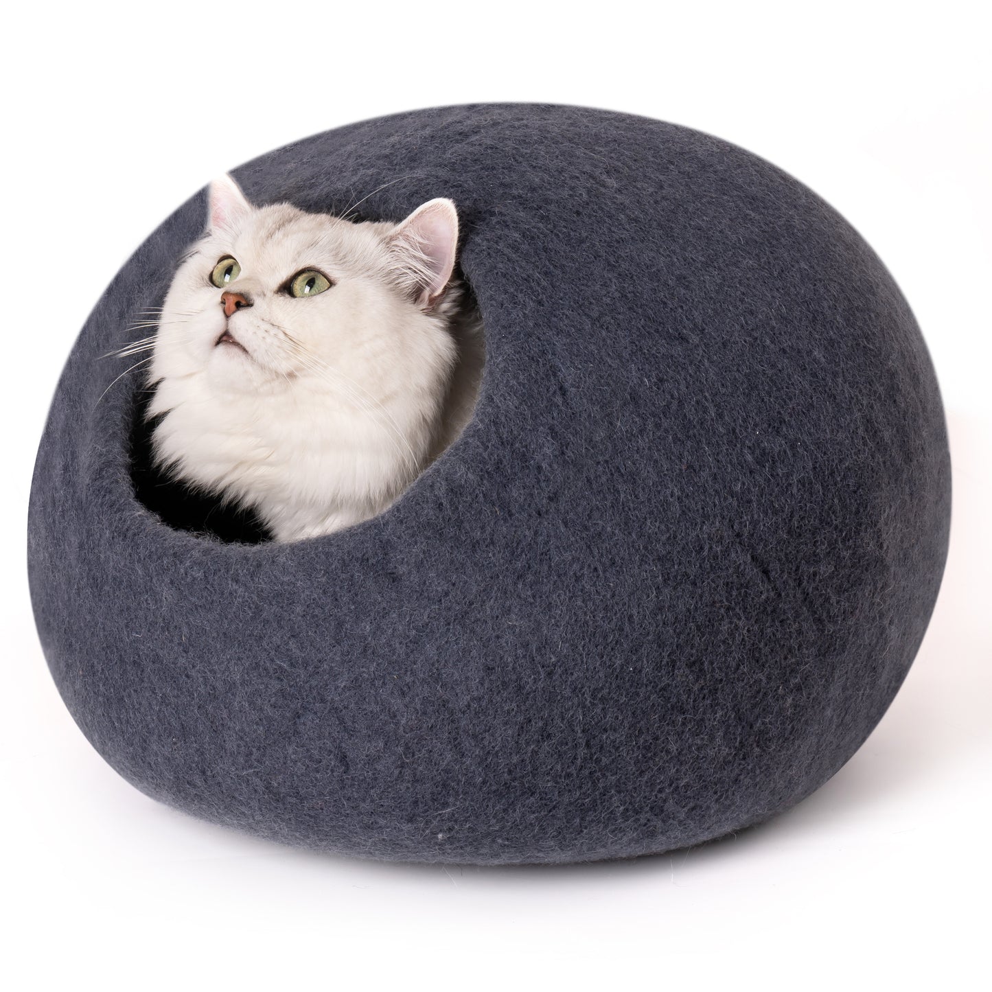 Cat Cave Bed - Handmade Wool Cat Bed Cave with Mouse Toy, Cozy and Durable, Available in Various Sizes and Colors