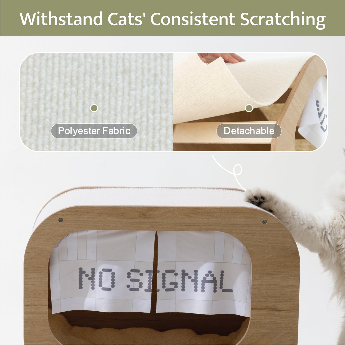 Classic Wooden TV-Shaped Cat Bed, Cat House with Cushion, White - Cozy and Stylish Furniture for Your Feline Companion