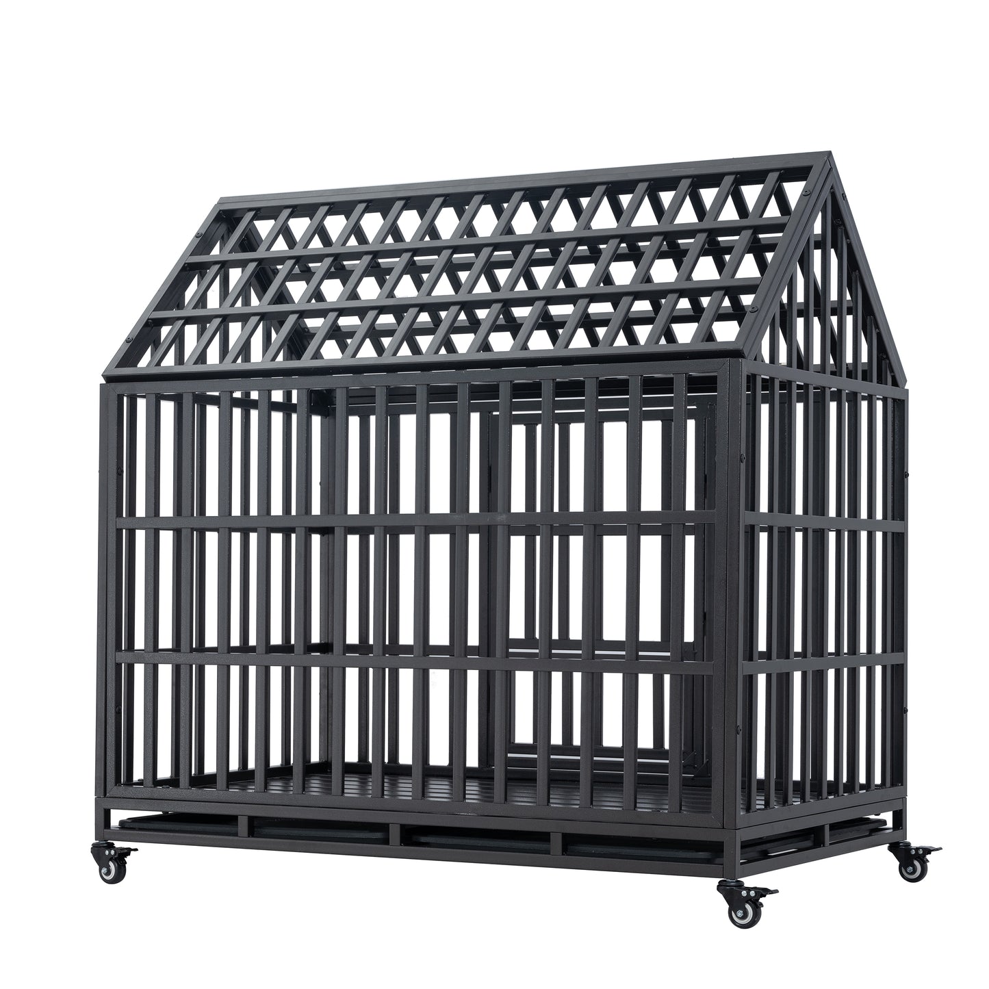 Heavy Duty Dog Cage with Roof & Window - Durable Pet Crate with Secure Roof and Ventilated Window for Large Dogs - Available in Multiple Sizes and Colors