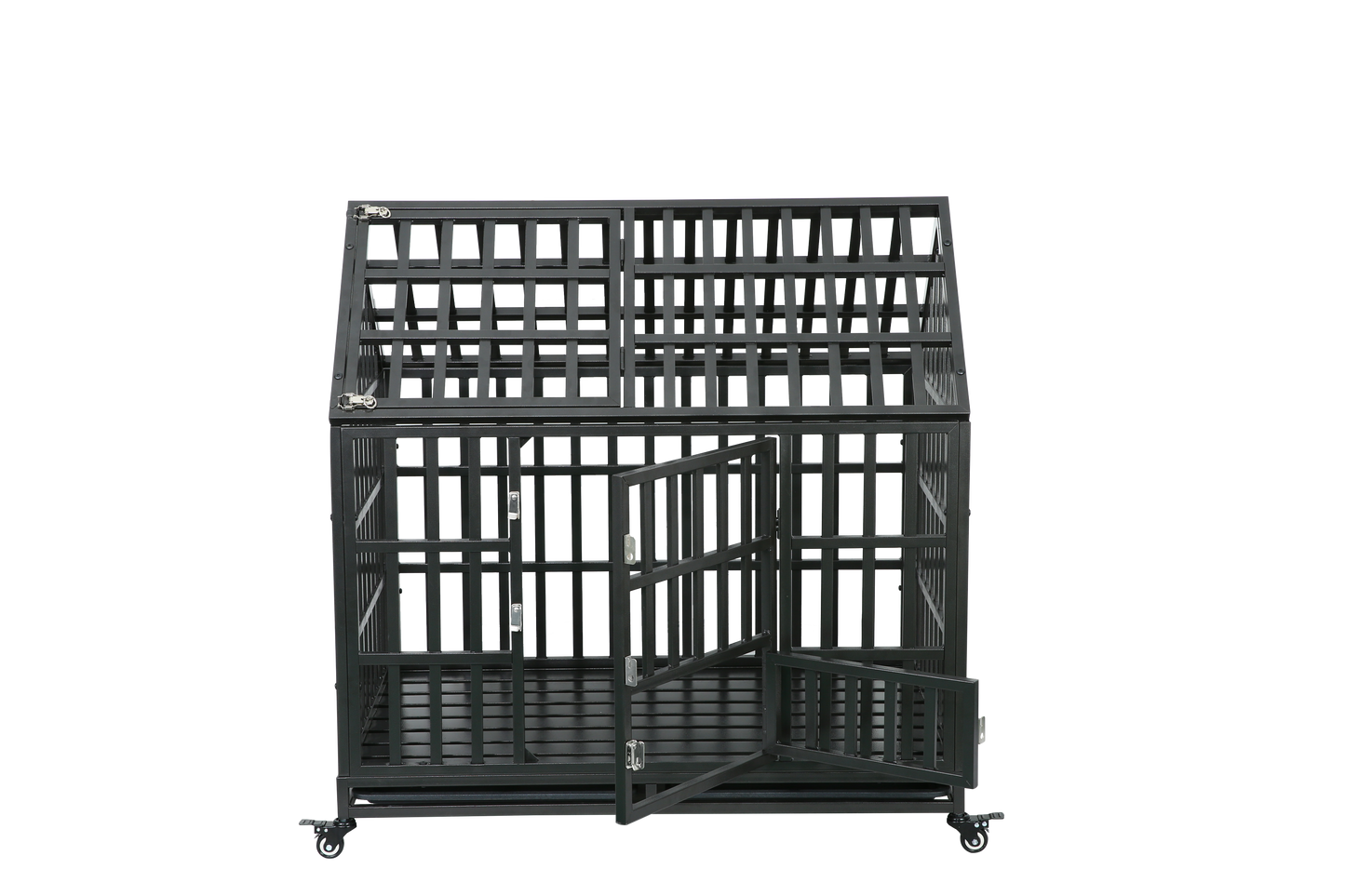 Heavy Duty Dog Cage with Roof - Sturdy Pet Crate for Secure Containment - Available in Various Sizes and Colors