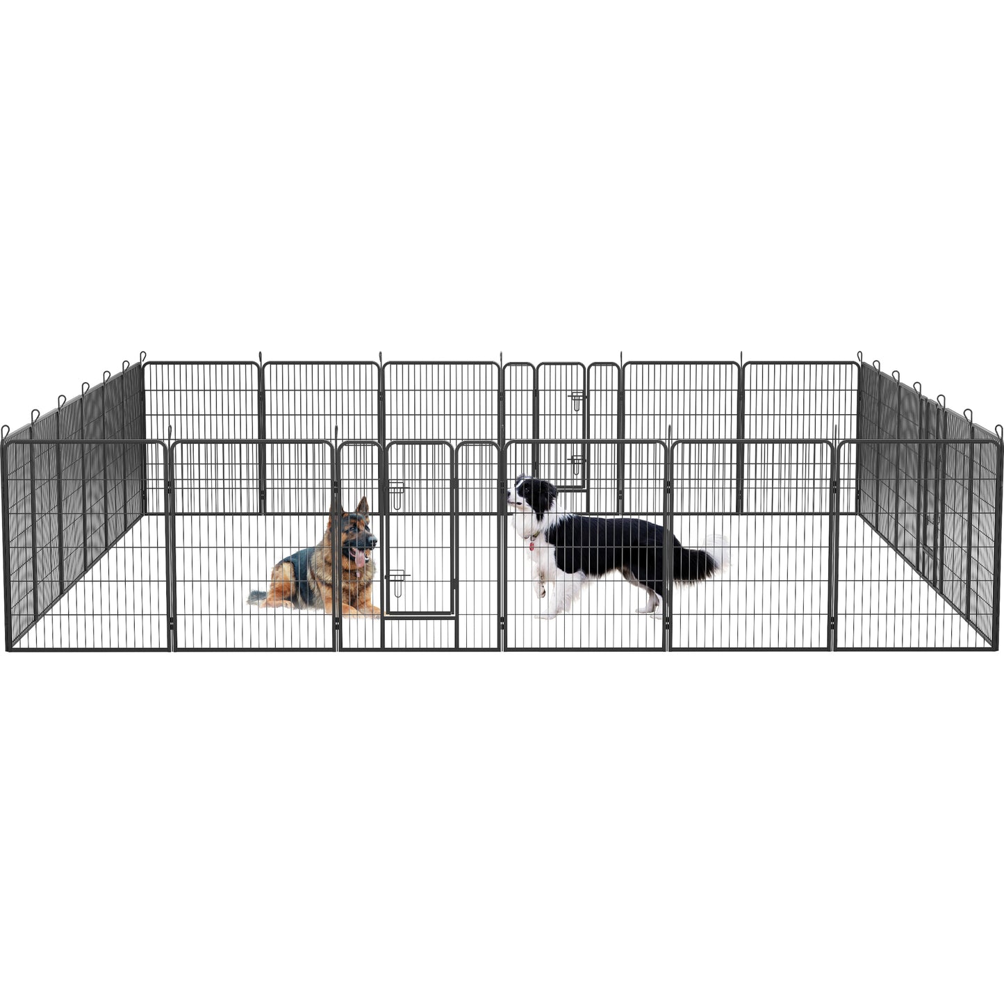 Foldable 24 Panels Dog Playpen - 40" Height Pet Enclosure Outdoor Fence with Lockable Door for Large/Medium/Small Dogs. Puppy Playpen for RV, Camping.