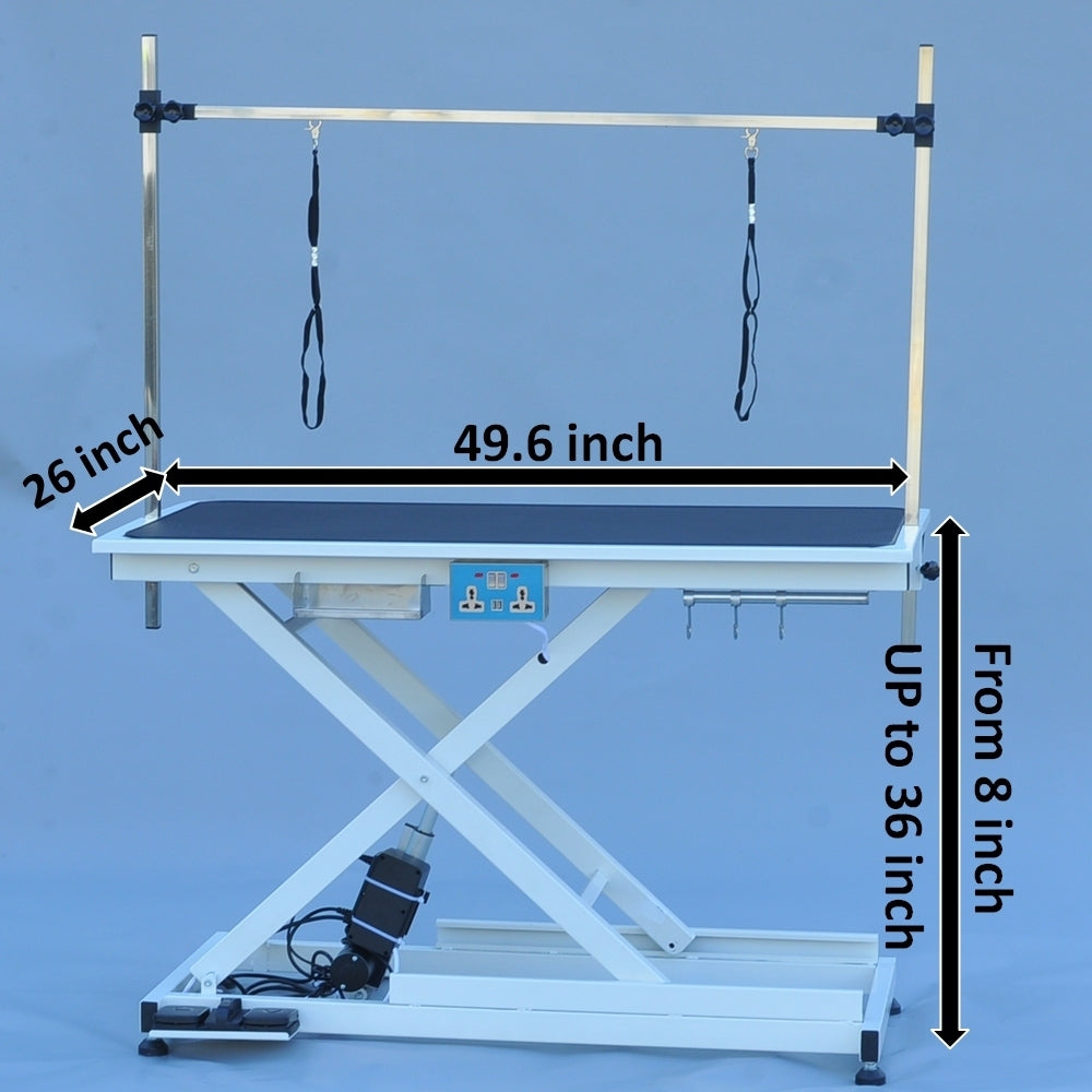 "Professional Electric Pet Grooming Table: Adjustable Height 8-36inch, Deluxe Design, 110V/220V - Perfect for Groomers"