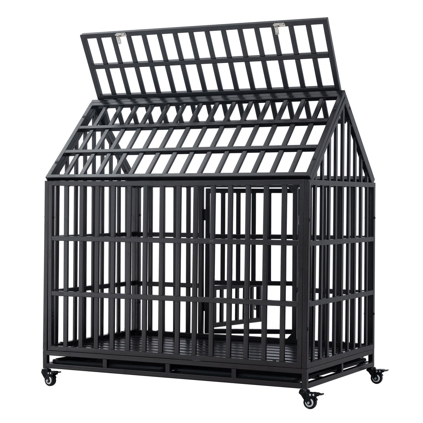 Heavy Duty Dog Cage with Roof & Window - Durable Pet Crate with Secure Roof and Ventilated Window for Large Dogs - Available in Multiple Sizes and Colors