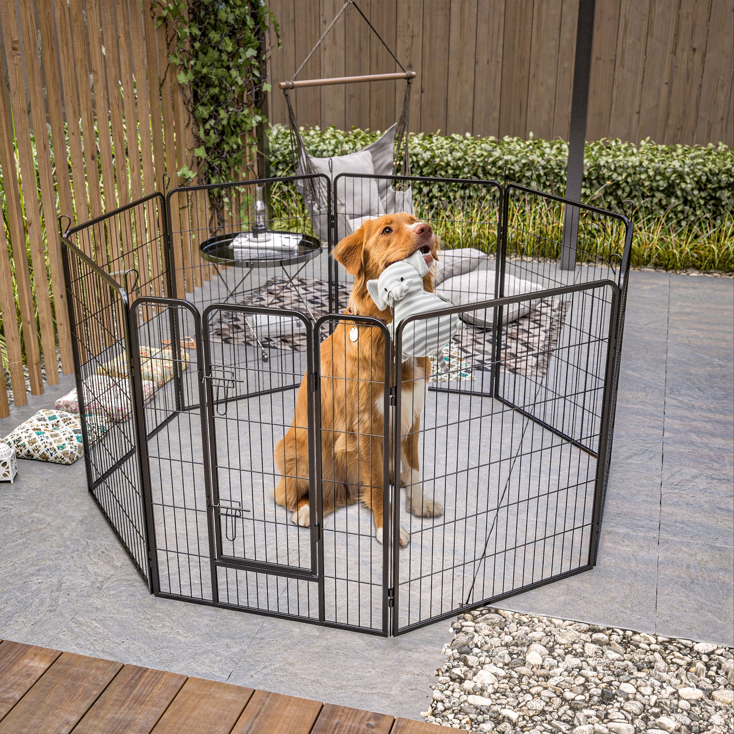 Heavy Duty Outdoor Dog Fence Playpen for Large Dogs | 40" Dog Kennel Pet Playpen - 8 Panels Metal Exercise Pens | Temporary Camping Yard Fence | Durable & Spacious | Various Colors & Sizes Available