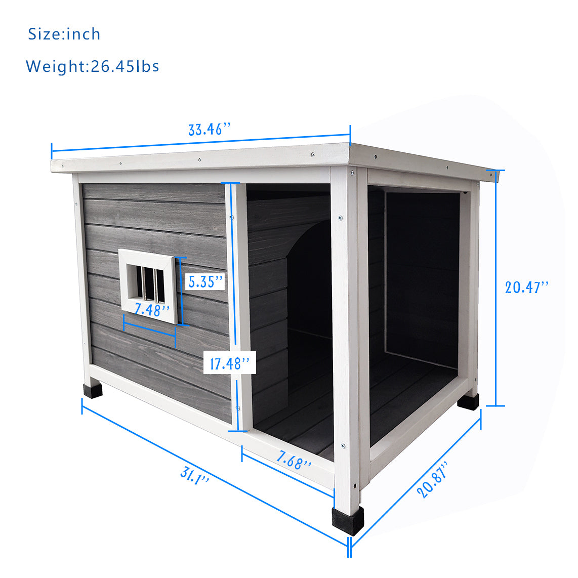 Outdoor Puppy Dog Kennel - Waterproof Dog Cage with Porch Deck, Wooden Dog House for All-Weather Protection, Spacious and Durable, Ideal for Small to Medium-Sized Dogs, Brown Color, Various Sizes Available