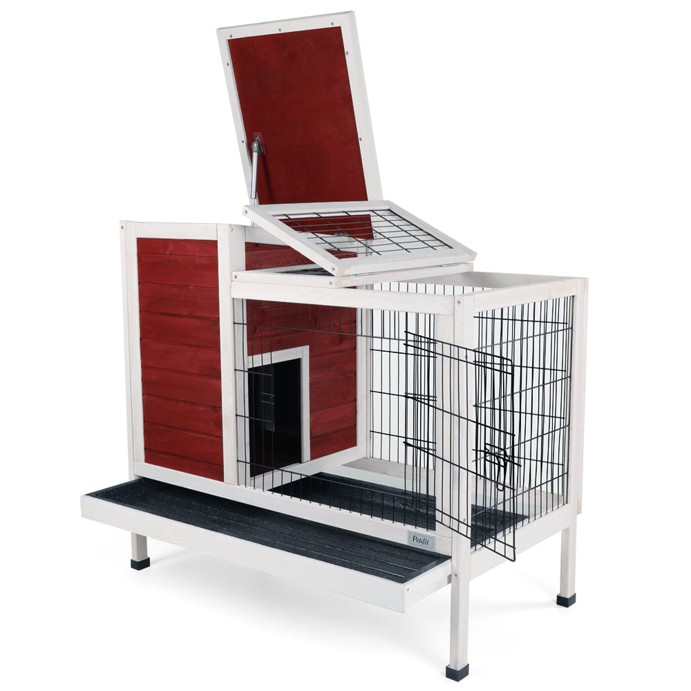 Guinea Pig Cage with Pull Out Tray - Rabbit Hutch for Bunny - Spacious and Convenient Bunny Cage with Unique Design - Various Sizes & Colors Available