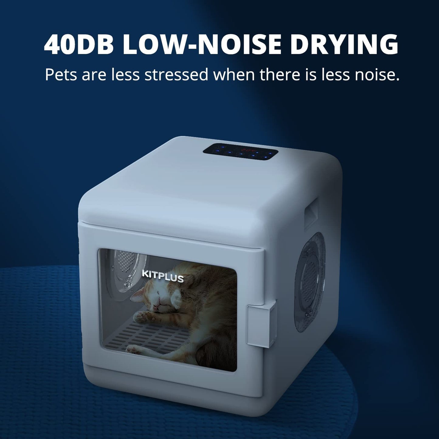 Pet Hair Dryer Box: Ultra Quiet Blow Dryer 6L Capacity for Cats & Small Dogs | Professional Fast Drying Blower with Intelligent Control, Adjustable Temperature & Time | 360° Warm Wind for Quick & Gentle Drying | Available in Various Sizes & Colors