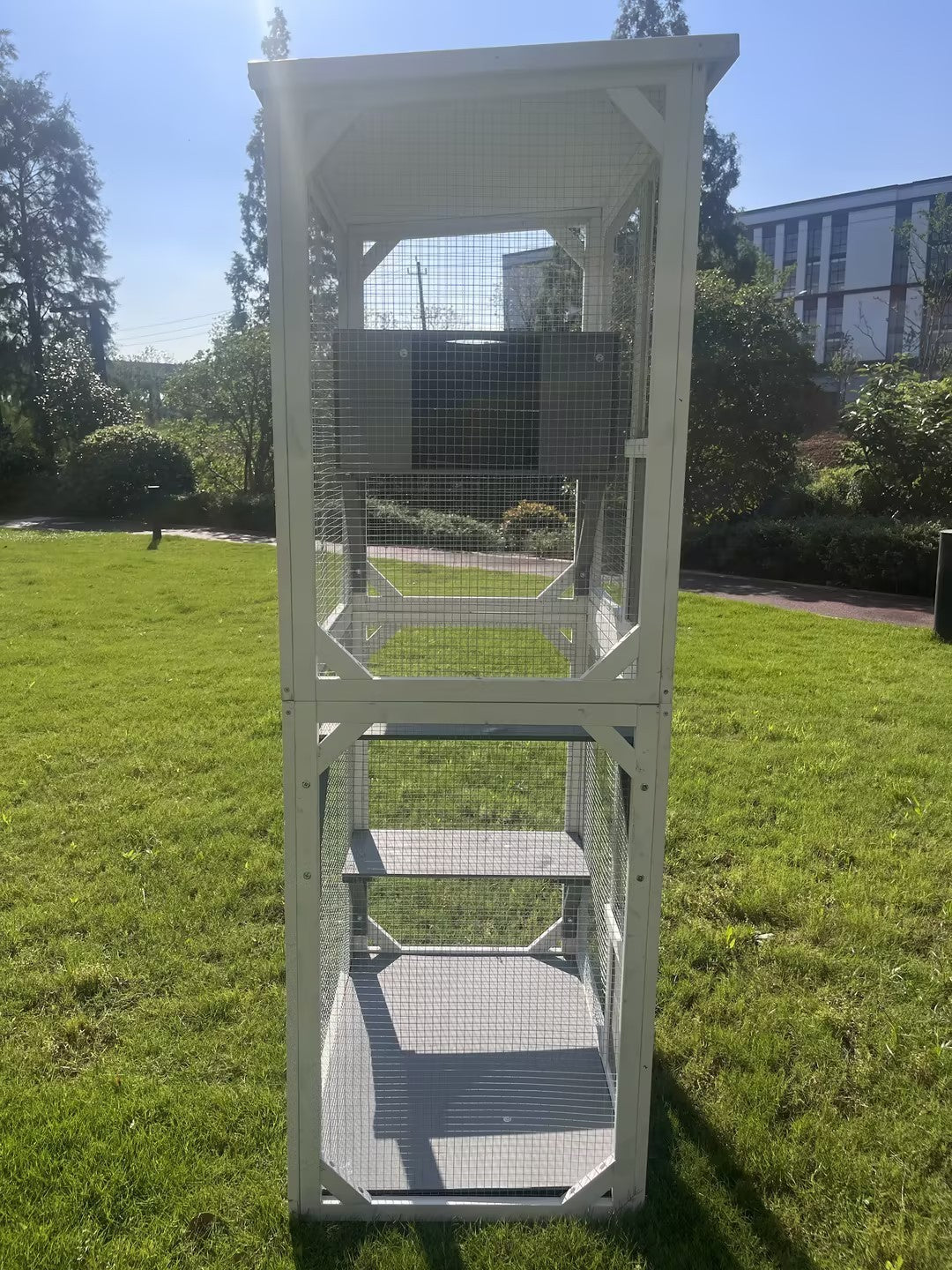 Outdoor Indoor Cat Pet Climbing Rack Play Cage: Lovely Big Space for Active Cats