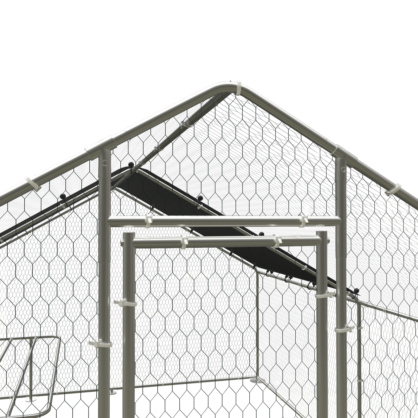 Large Metal Walk-In Chicken Coop with Galvanized Wire - Outdoor, Backyard, Farm - Waterproof, UV Protection - 9.8'W x 13.1'L x 6.6'H