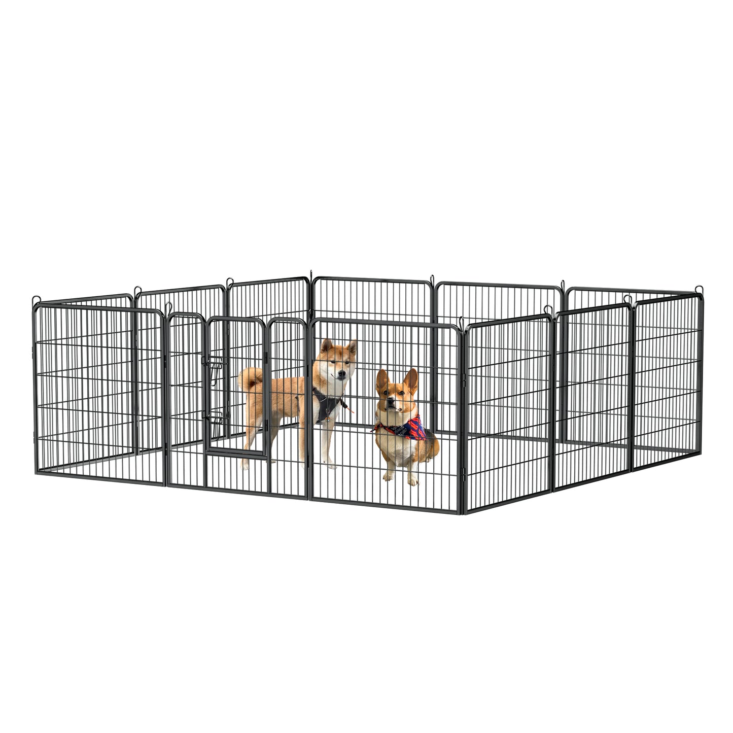 Dog Pens Outdoor 32" Foldable Heavy Duty Metal Playpen for Large/Medium/Small Pets - Anti-Rust Exercise Dog Fence with Doors - Portable & RV Camping Yard - 12 Panels - Indoor Play Pen - Various Sizes