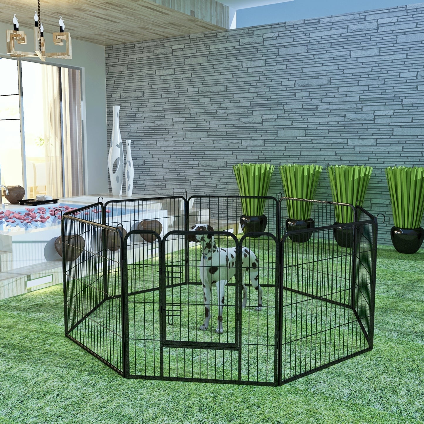 8-Panels High Quality Large Indoor Metal Puppy Dog Run Fence - Wholesale & Cheap Iron Pet Dog Playpen